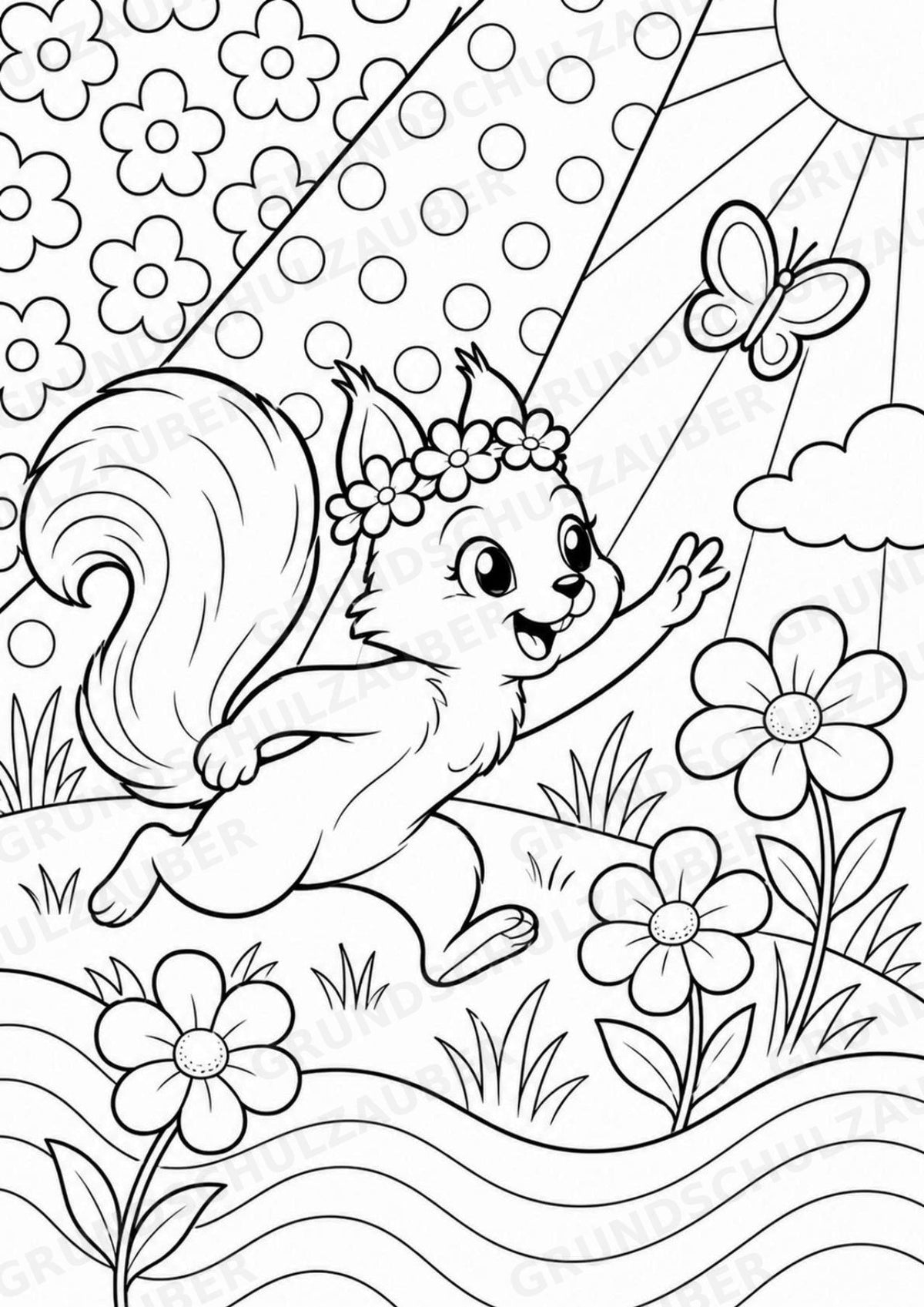 Eichhörnchen POP Art Ausmalbilder 15 Malvorlagen – Materialseite 12