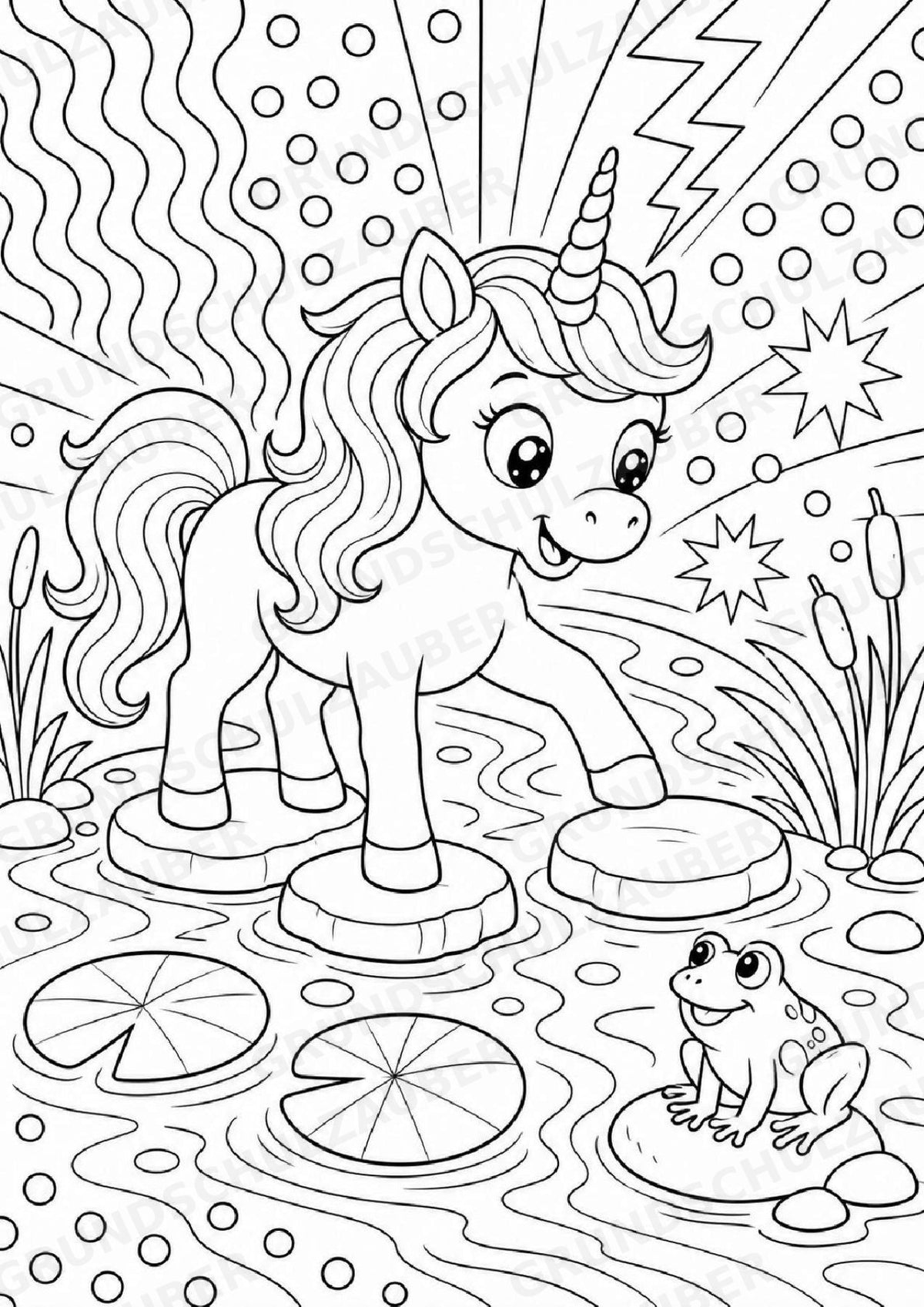 Einhorn POP Art Ausmalbilder 15 Malvorlagen – Materialseite 6