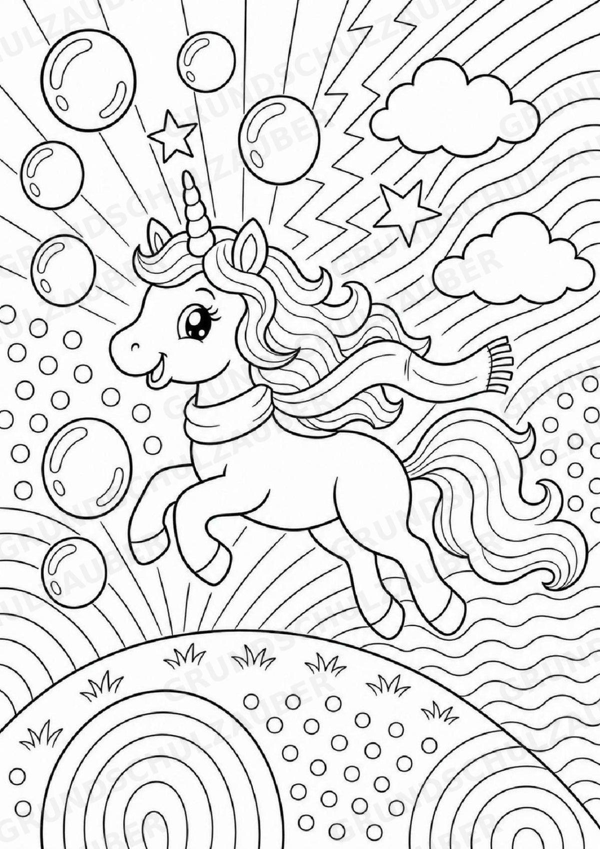 Einhorn POP Art Ausmalbilder 15 Malvorlagen – Materialseite 8