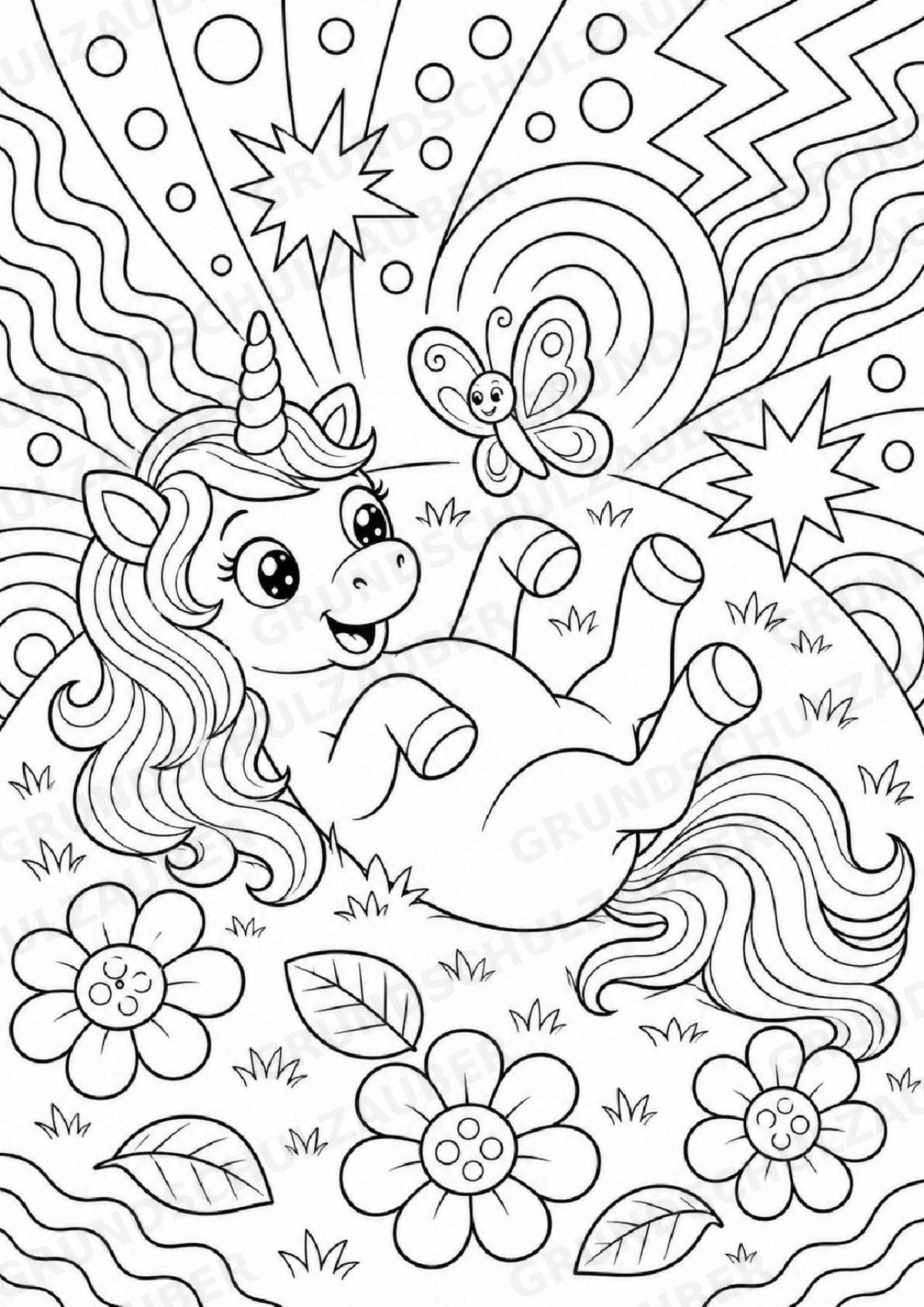 Einhorn POP Art Ausmalbilder 15 Malvorlagen – Materialseite 15