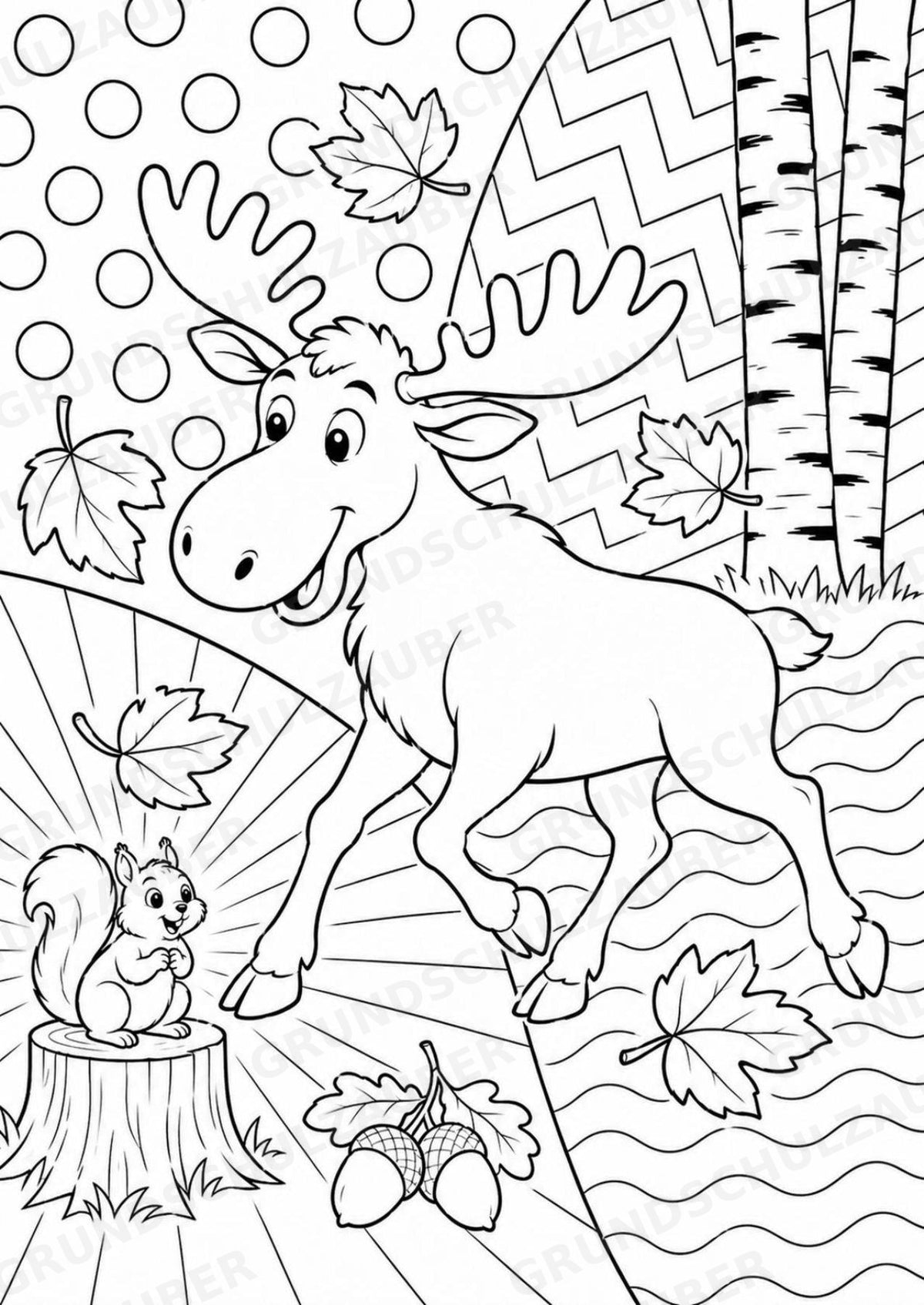 Elch POP Art Ausmalbilder 15 Malvorlagen – Materialseite 3