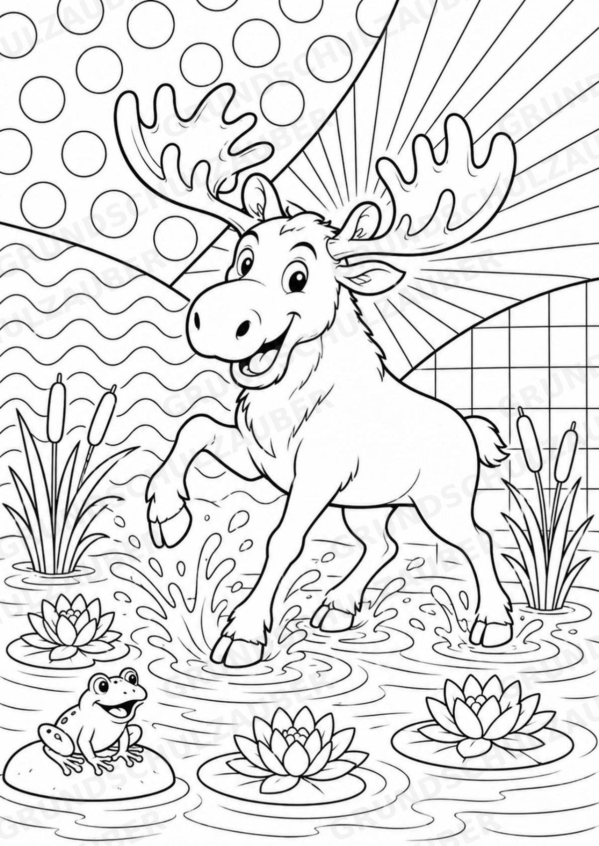 Elch POP Art Ausmalbilder 15 Malvorlagen – Materialseite 5