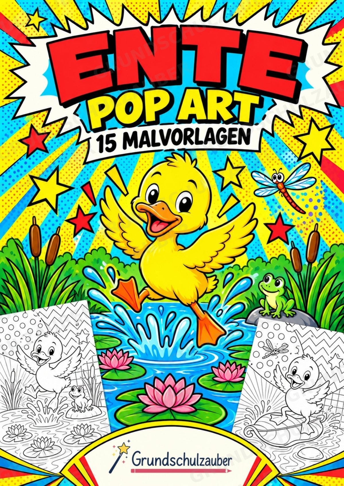 Ente POP Art Ausmalbilder 15 Malvorlagen – Cover