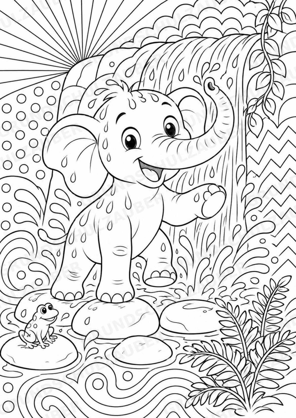 Elefant POP Art Ausmalbilder 15 Malvorlagen – Materialseite 6