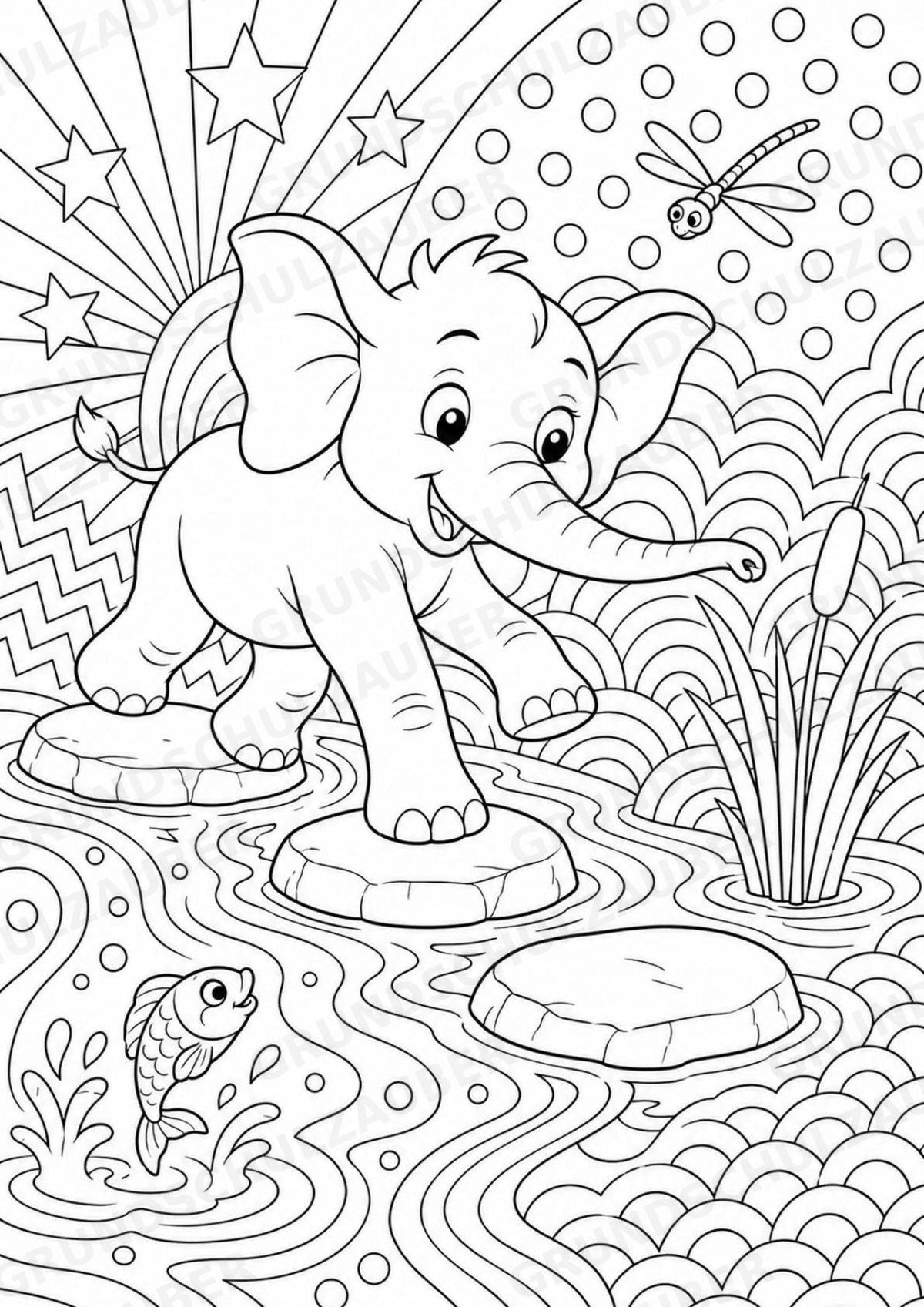 Elefant POP Art Ausmalbilder 15 Malvorlagen – Materialseite 8