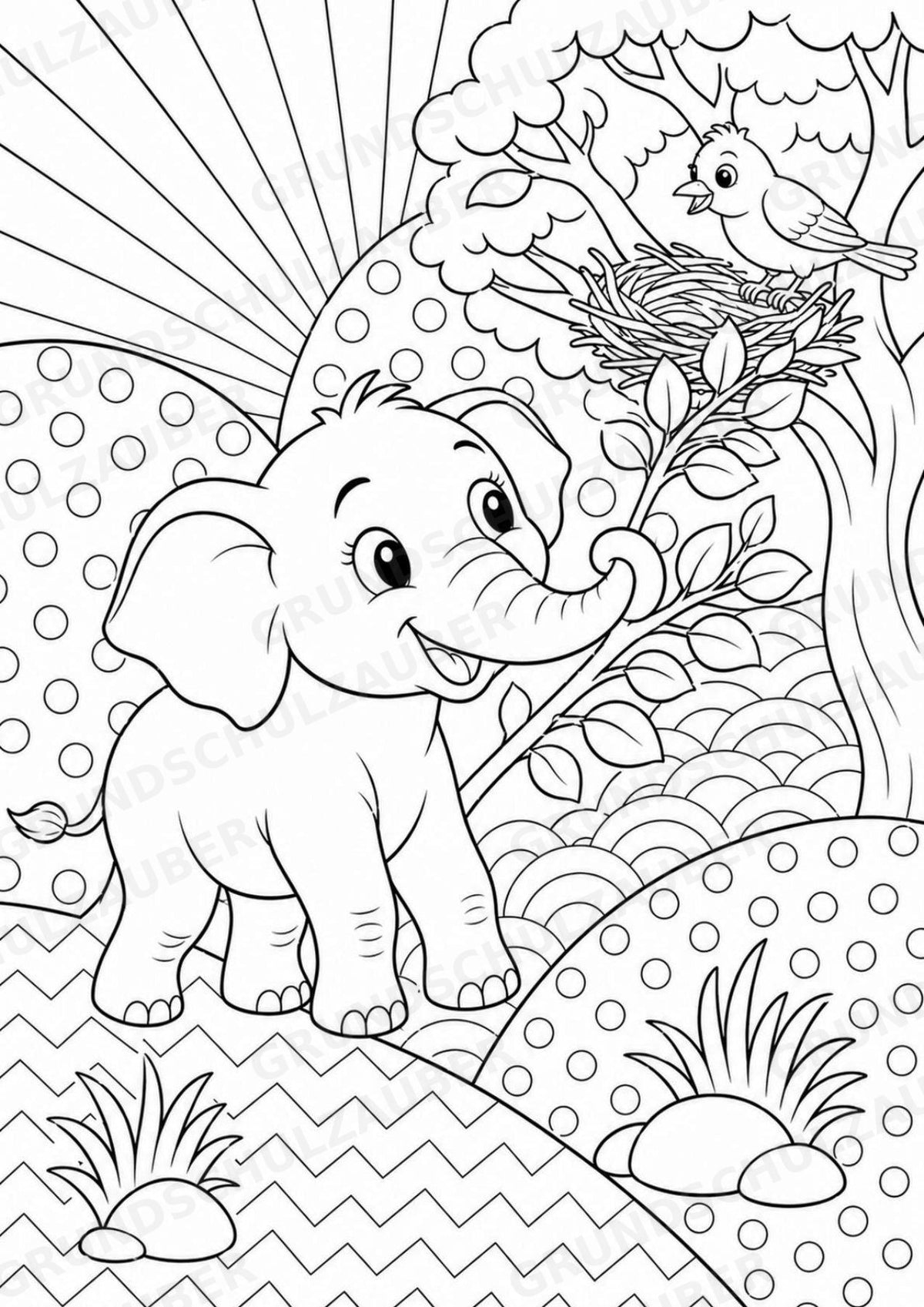 Elefant POP Art Ausmalbilder 15 Malvorlagen – Materialseite 15