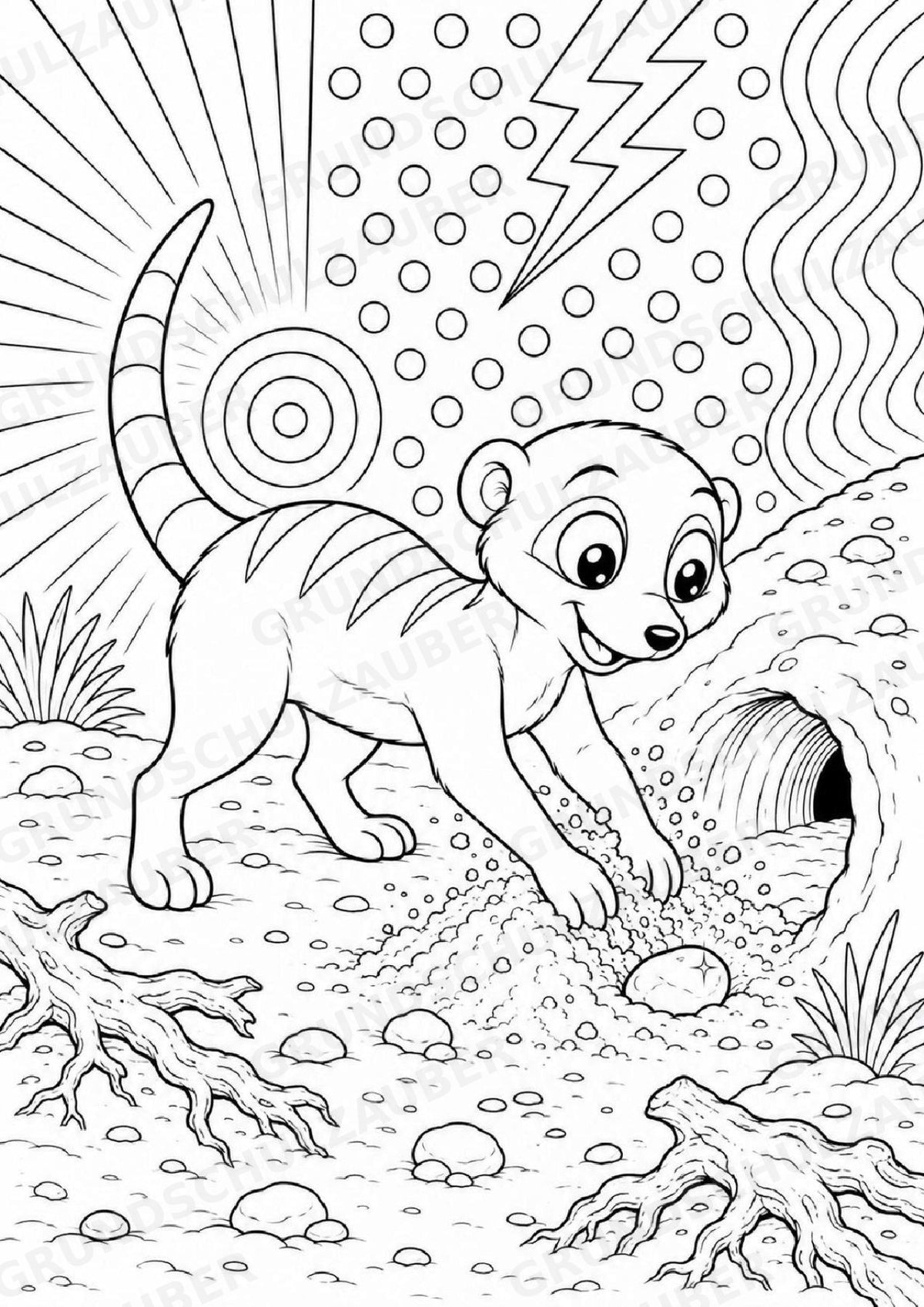 Erdmännchen POP Art Ausmalbilder 15 Malvorlagen – Materialseite 3