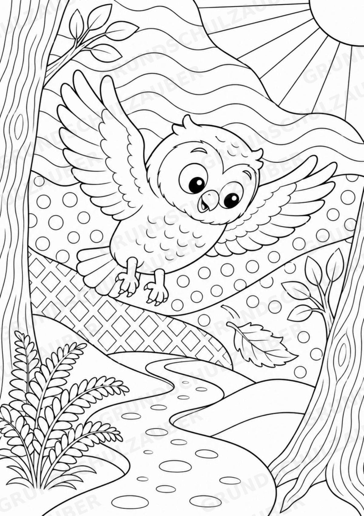 Eule POP Art Ausmalbilder 15 Malvorlagen – Materialseite 2