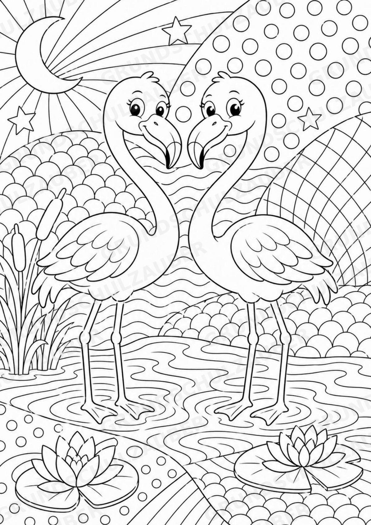 Flamingo POP Art Ausmalbilder 15 Malvorlagen – Materialseite 5