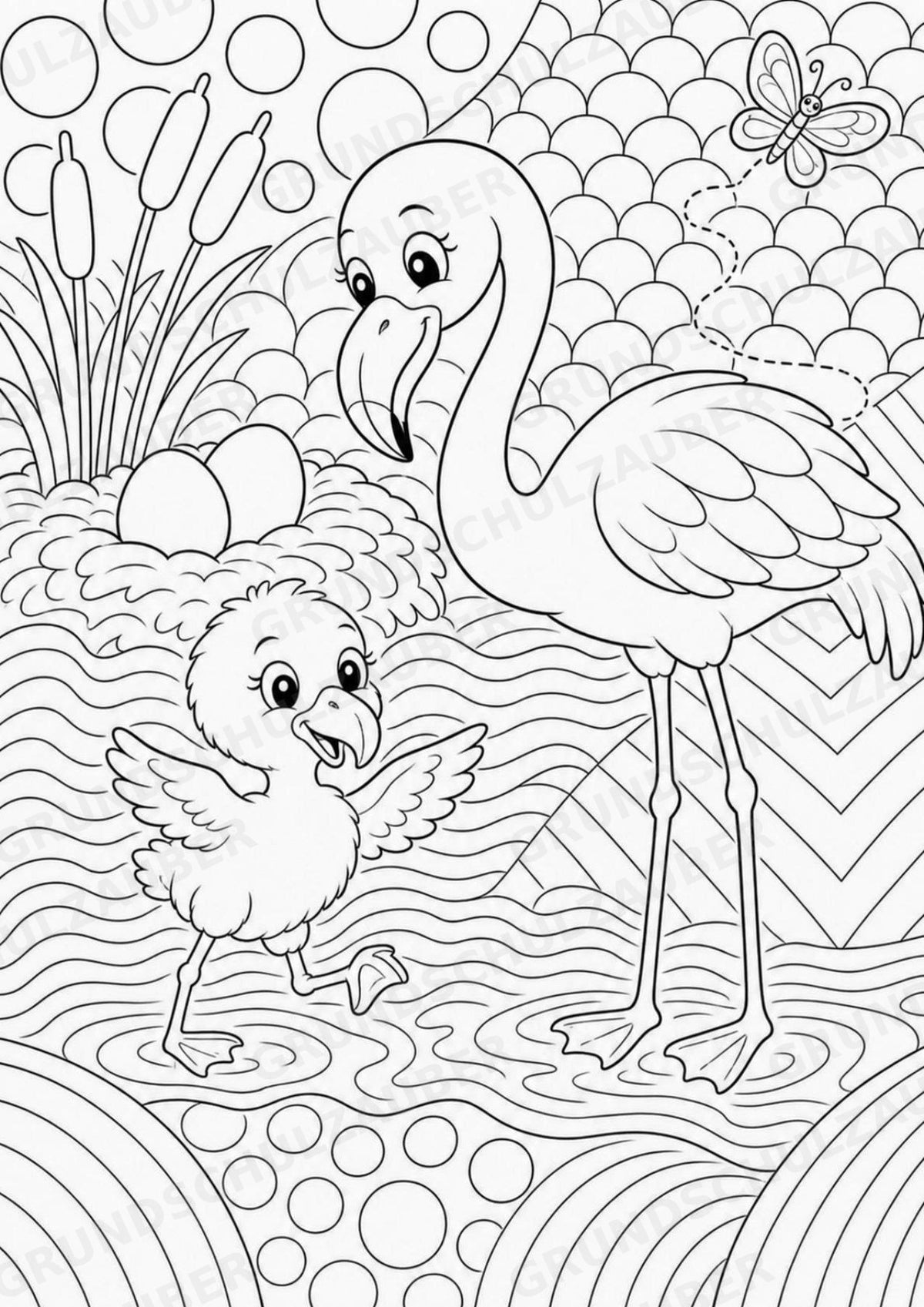 Flamingo POP Art Ausmalbilder 15 Malvorlagen – Materialseite 6