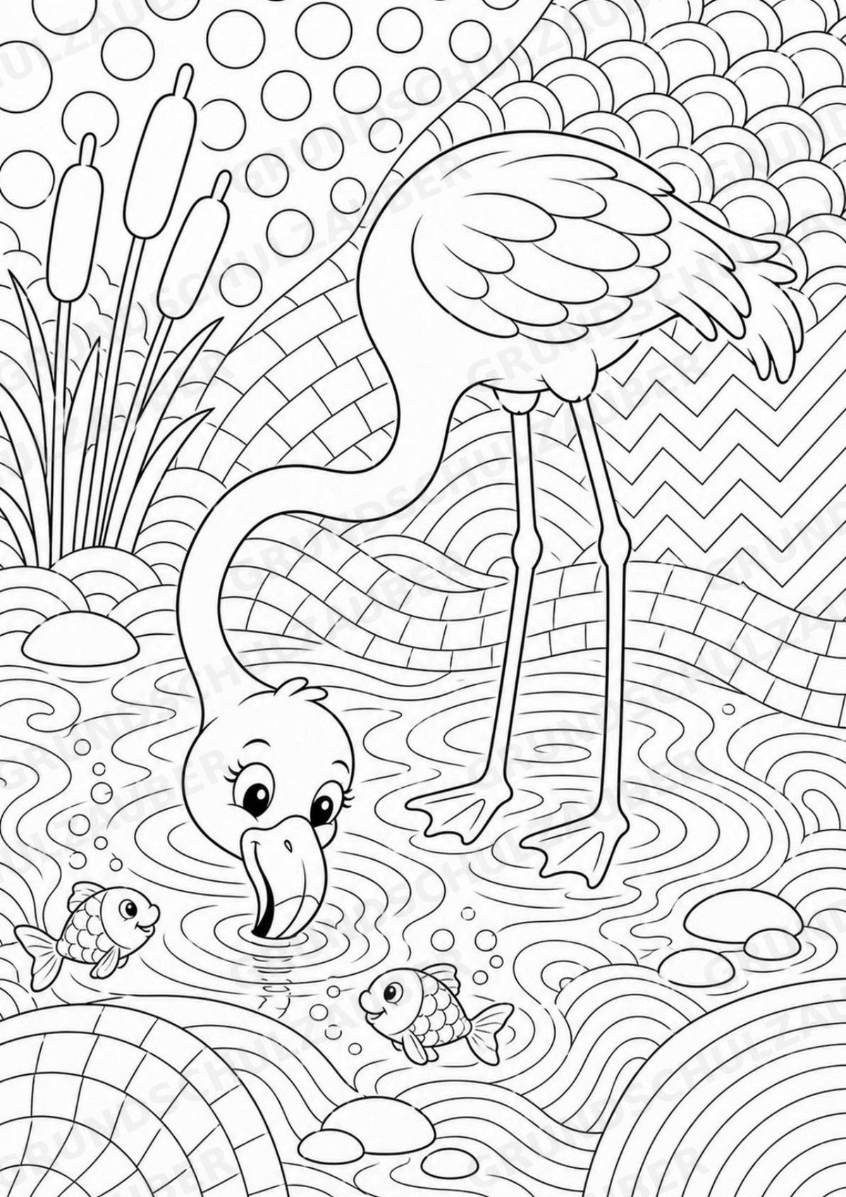 Flamingo POP Art Ausmalbilder 15 Malvorlagen – Materialseite 7