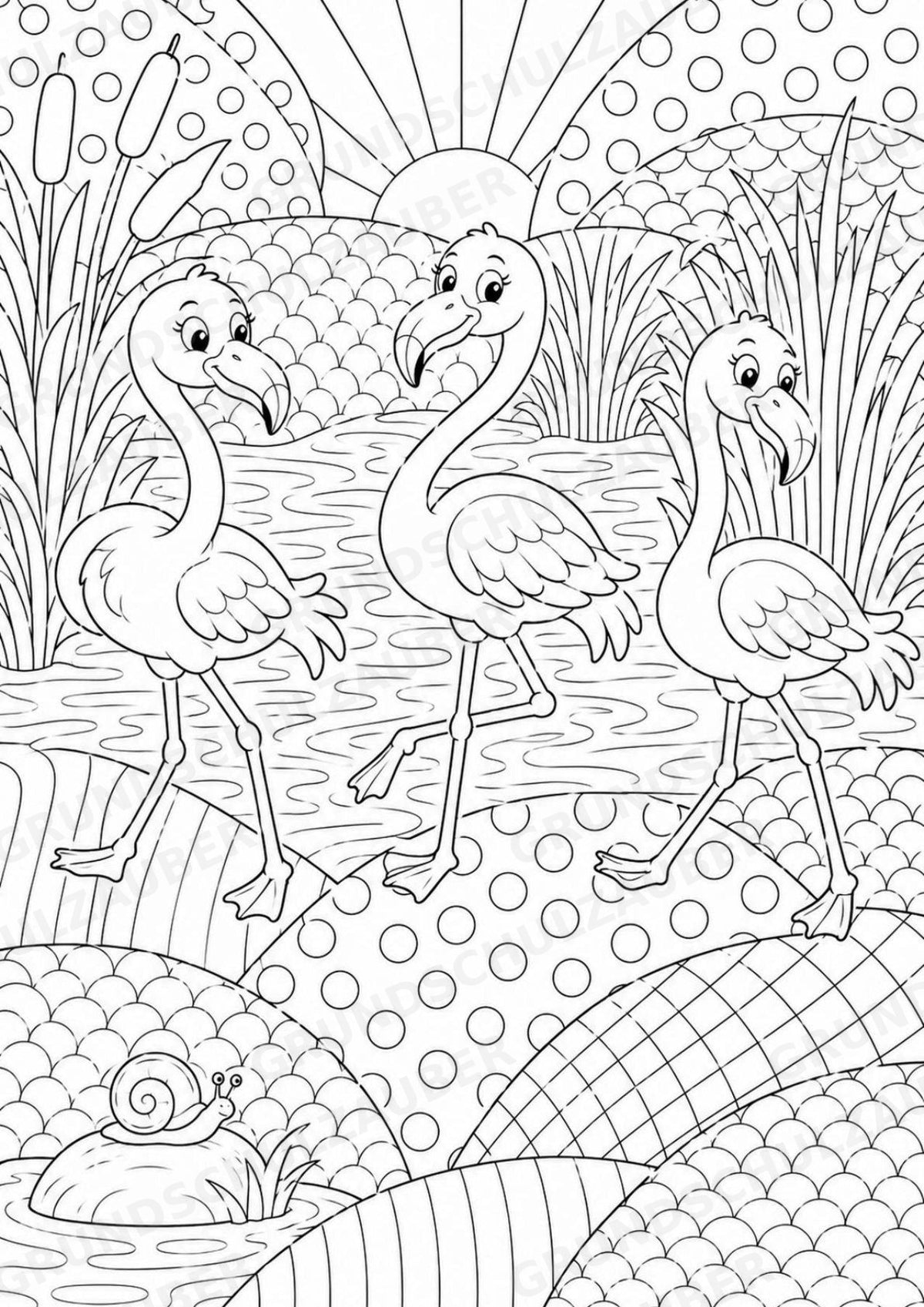 Flamingo POP Art Ausmalbilder 15 Malvorlagen – Materialseite 9