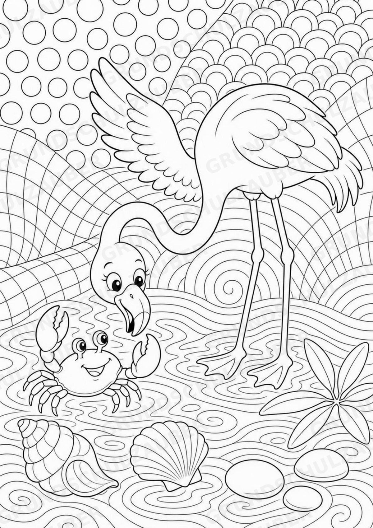 Flamingo POP Art Ausmalbilder 15 Malvorlagen – Materialseite 11