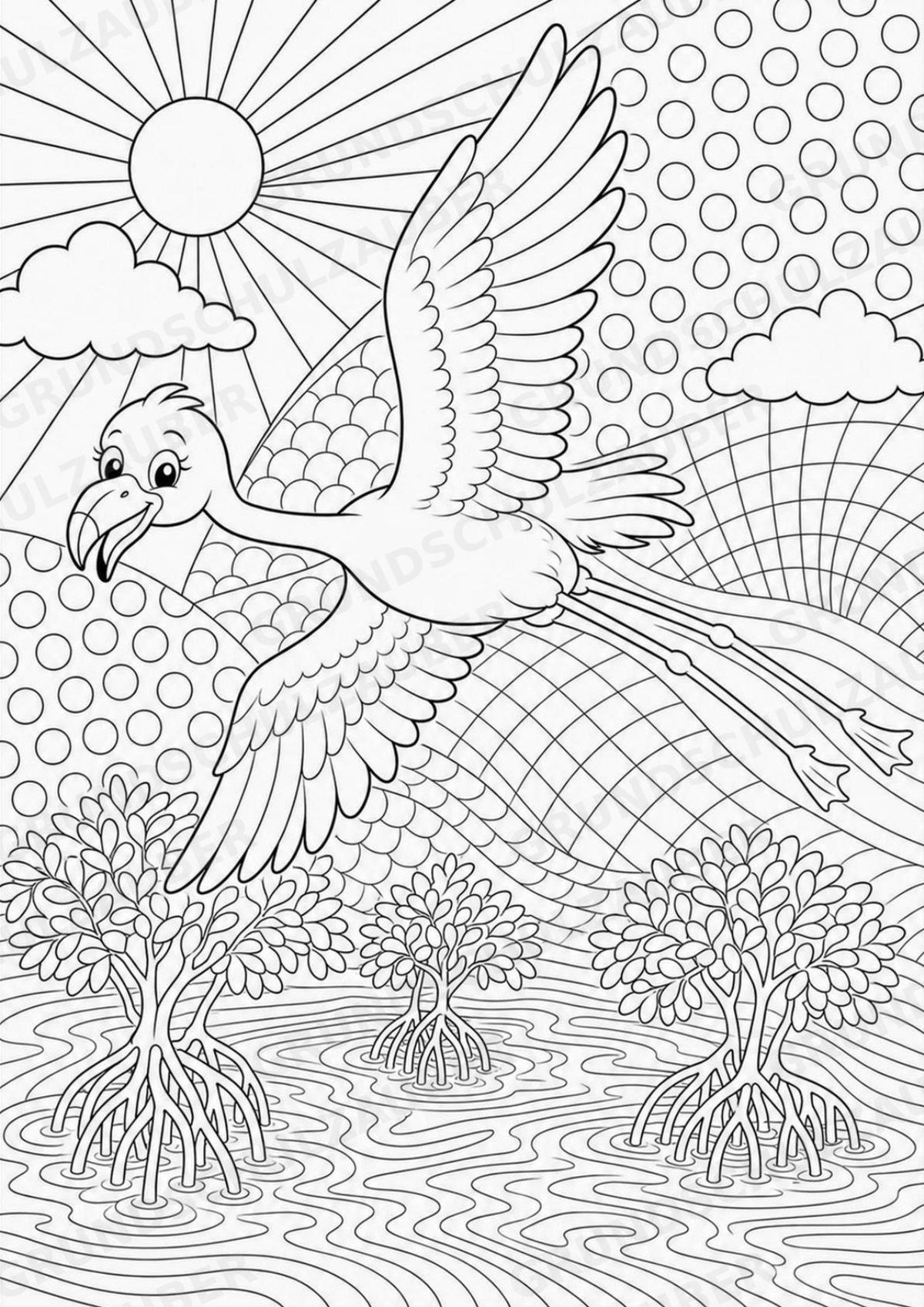 Flamingo POP Art Ausmalbilder 15 Malvorlagen – Materialseite 12