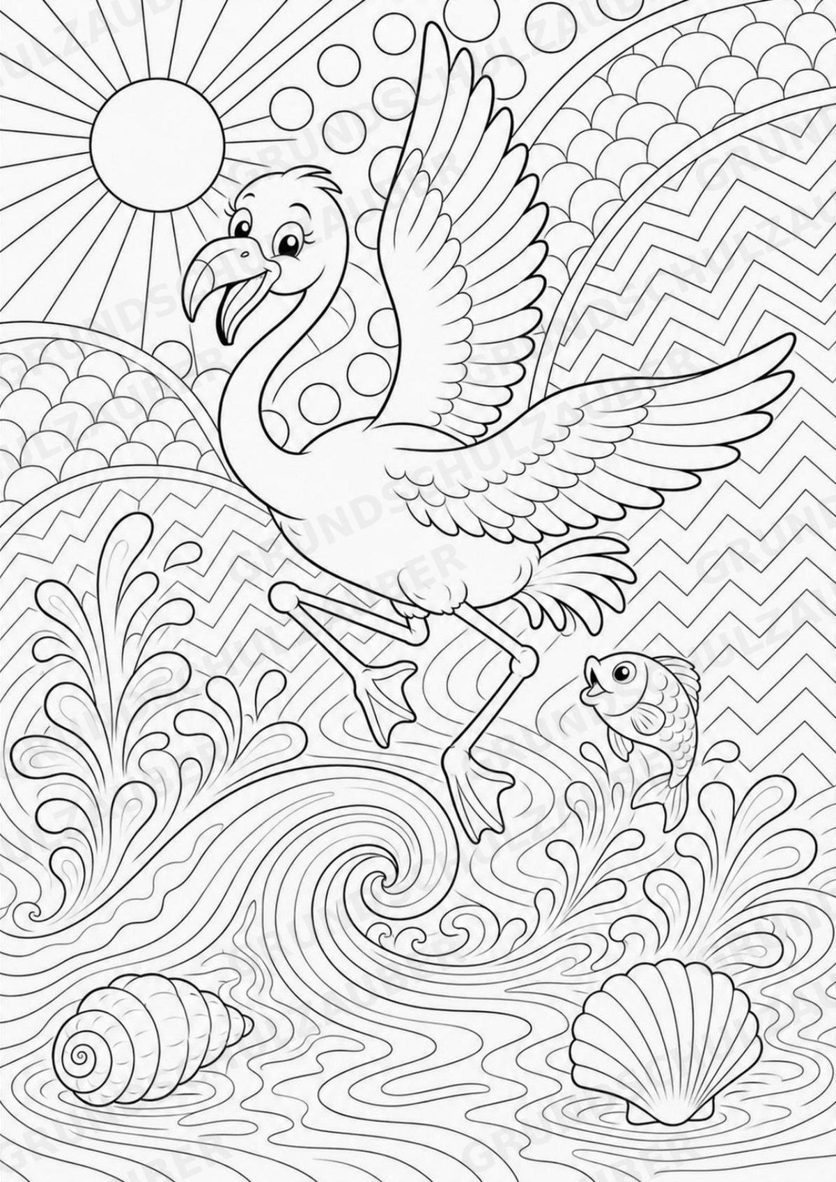 Flamingo POP Art Ausmalbilder 15 Malvorlagen – Materialseite 14
