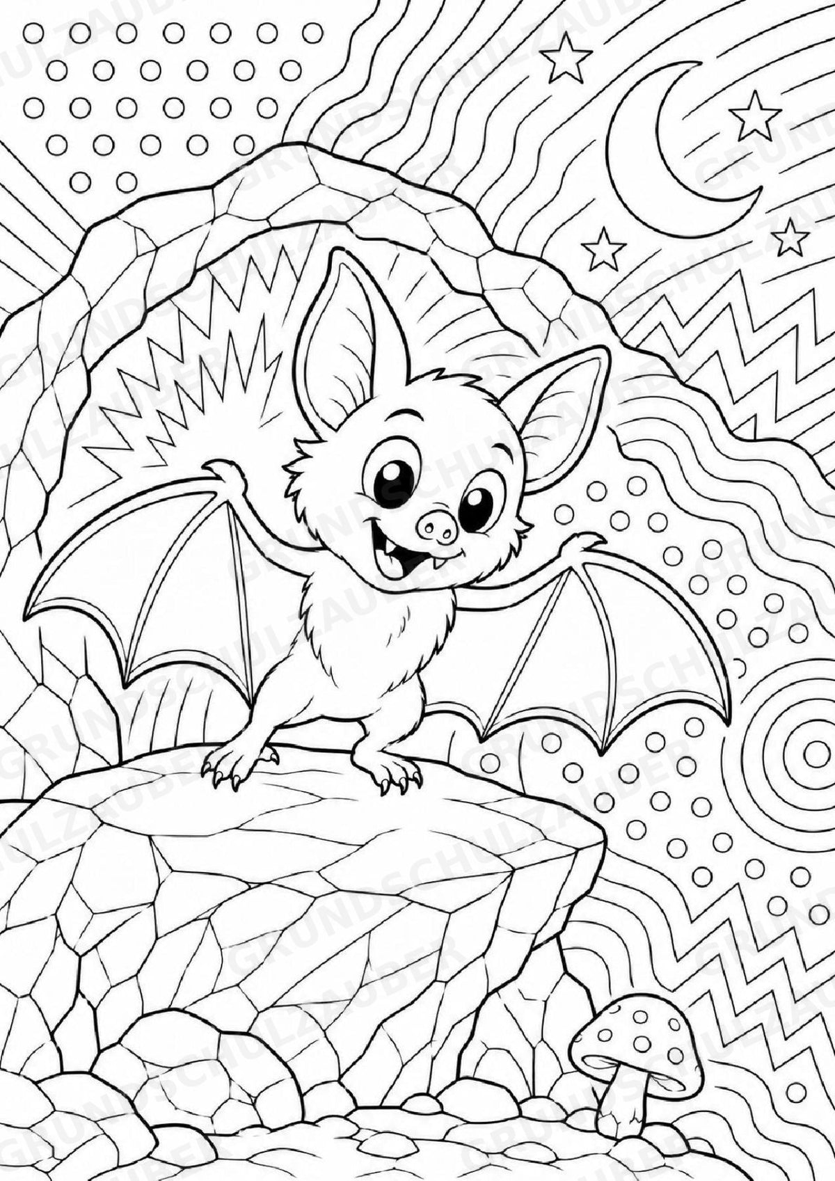Fledermaus POP Art Ausmalbilder 15 Malvorlagen – Materialseite 6