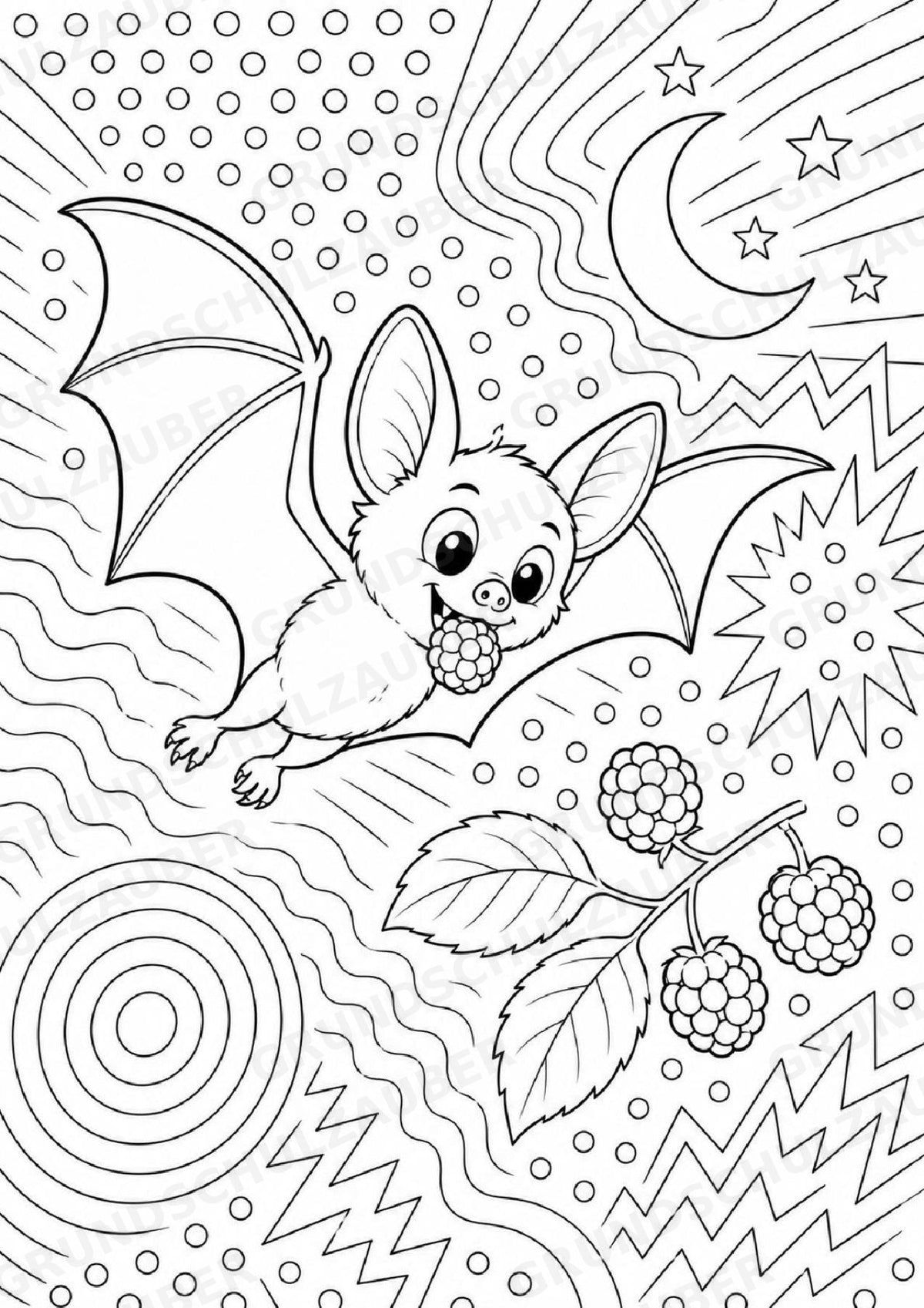 Fledermaus POP Art Ausmalbilder 15 Malvorlagen – Materialseite 7