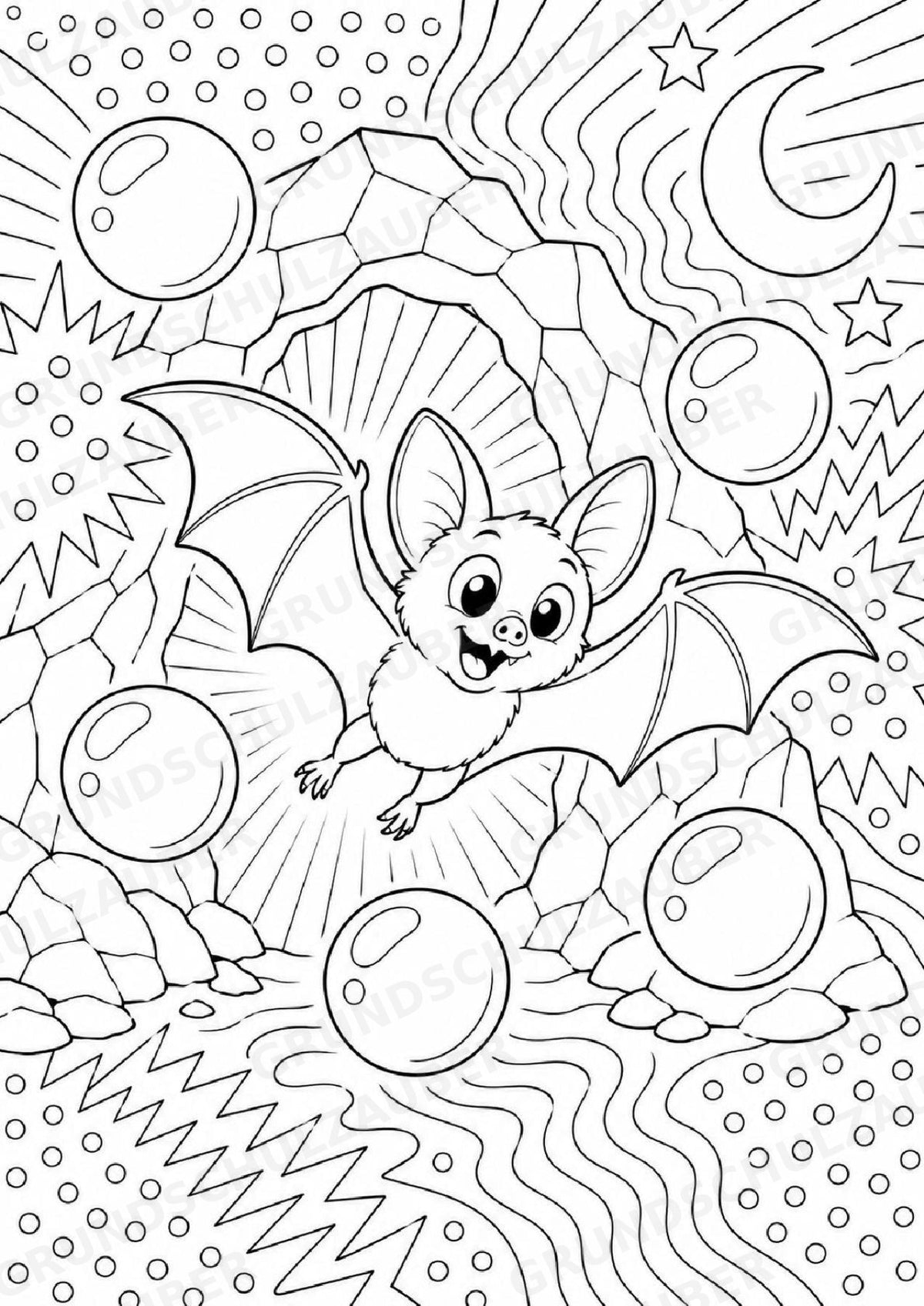 Fledermaus POP Art Ausmalbilder 15 Malvorlagen – Materialseite 12