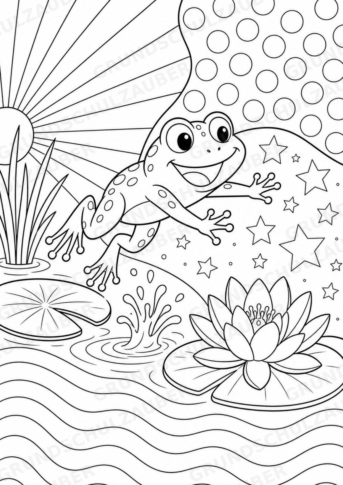 Frosch POP Art Ausmalbilder 15 Malvorlagen – Materialseite 2