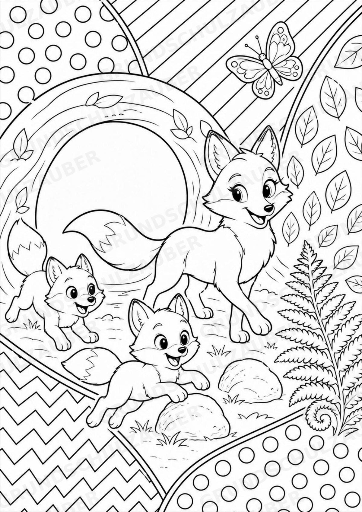 Fuchs POP Art Ausmalbilder 15 Malvorlagen – Materialseite 6
