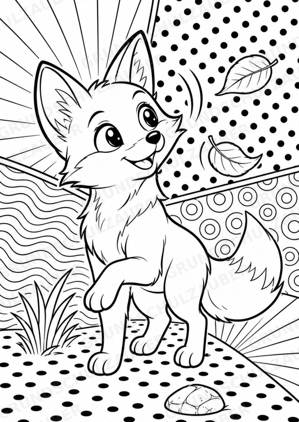 Fuchs POP Art Ausmalbilder 15 Malvorlagen – Materialseite 9