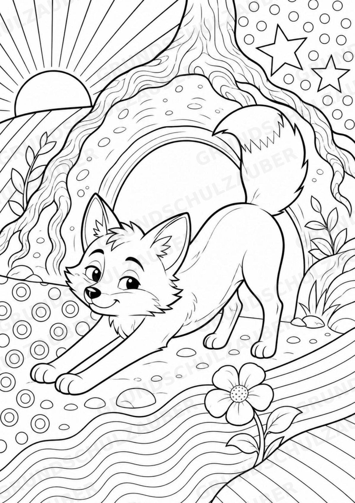 Fuchs POP Art Ausmalbilder 15 Malvorlagen – Materialseite 13