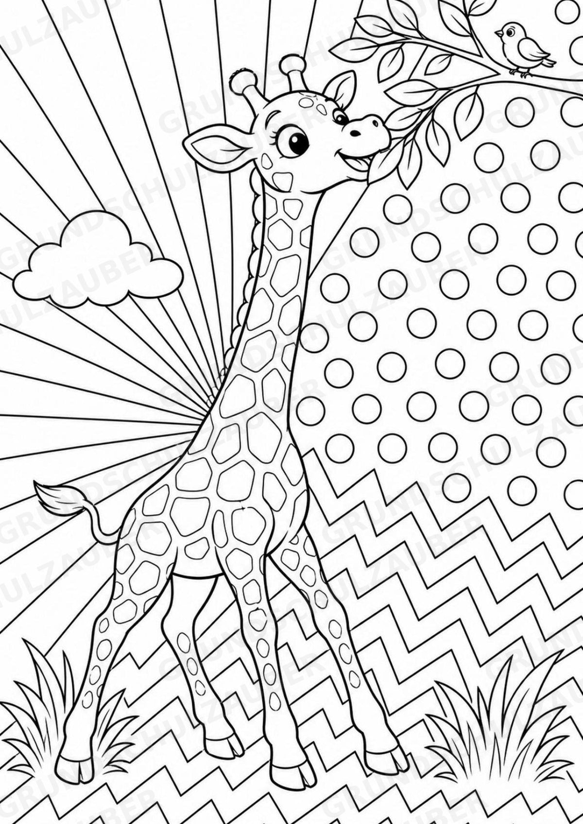 Giraffe POP Art Ausmalbilder 15 Malvorlagen – Materialseite 3