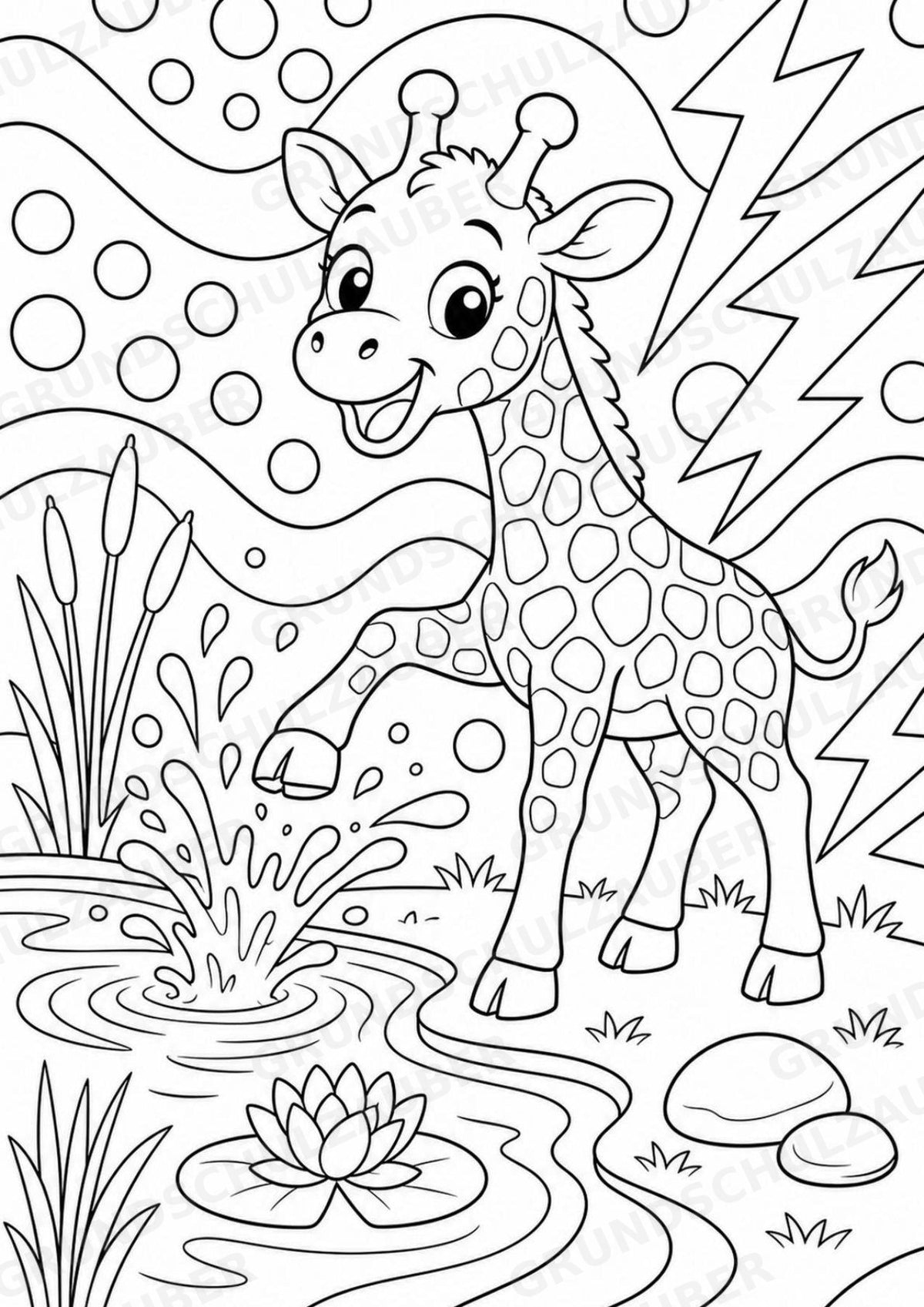 Giraffe POP Art Ausmalbilder 15 Malvorlagen – Materialseite 4