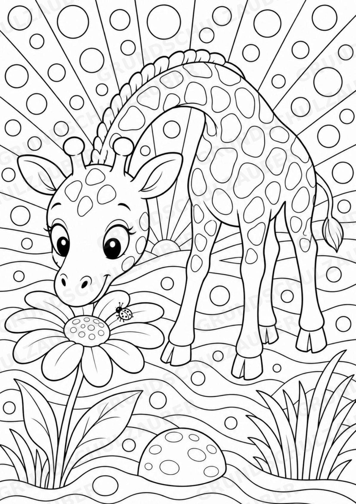Giraffe POP Art Ausmalbilder 15 Malvorlagen – Materialseite 7