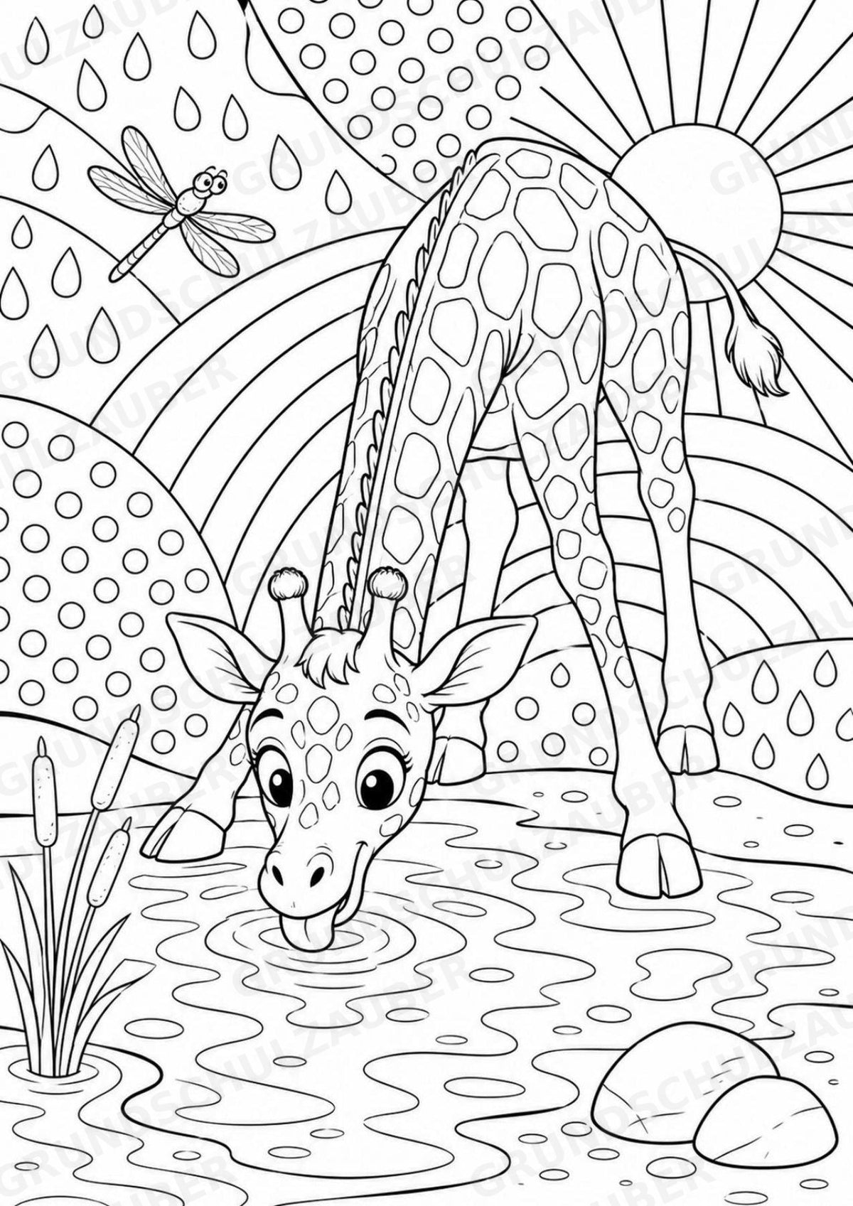 Giraffe POP Art Ausmalbilder 15 Malvorlagen – Materialseite 8