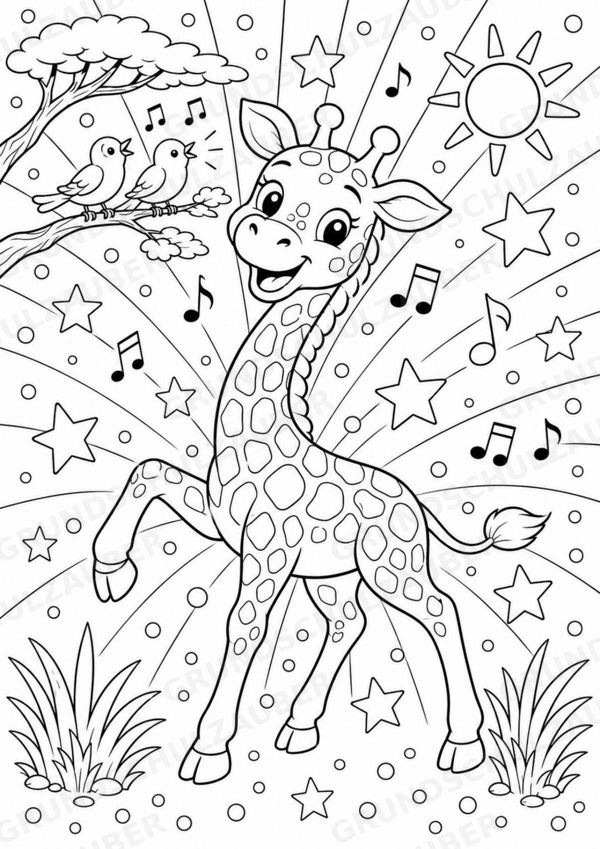 Giraffe POP Art Ausmalbilder 15 Malvorlagen – Materialseite 9