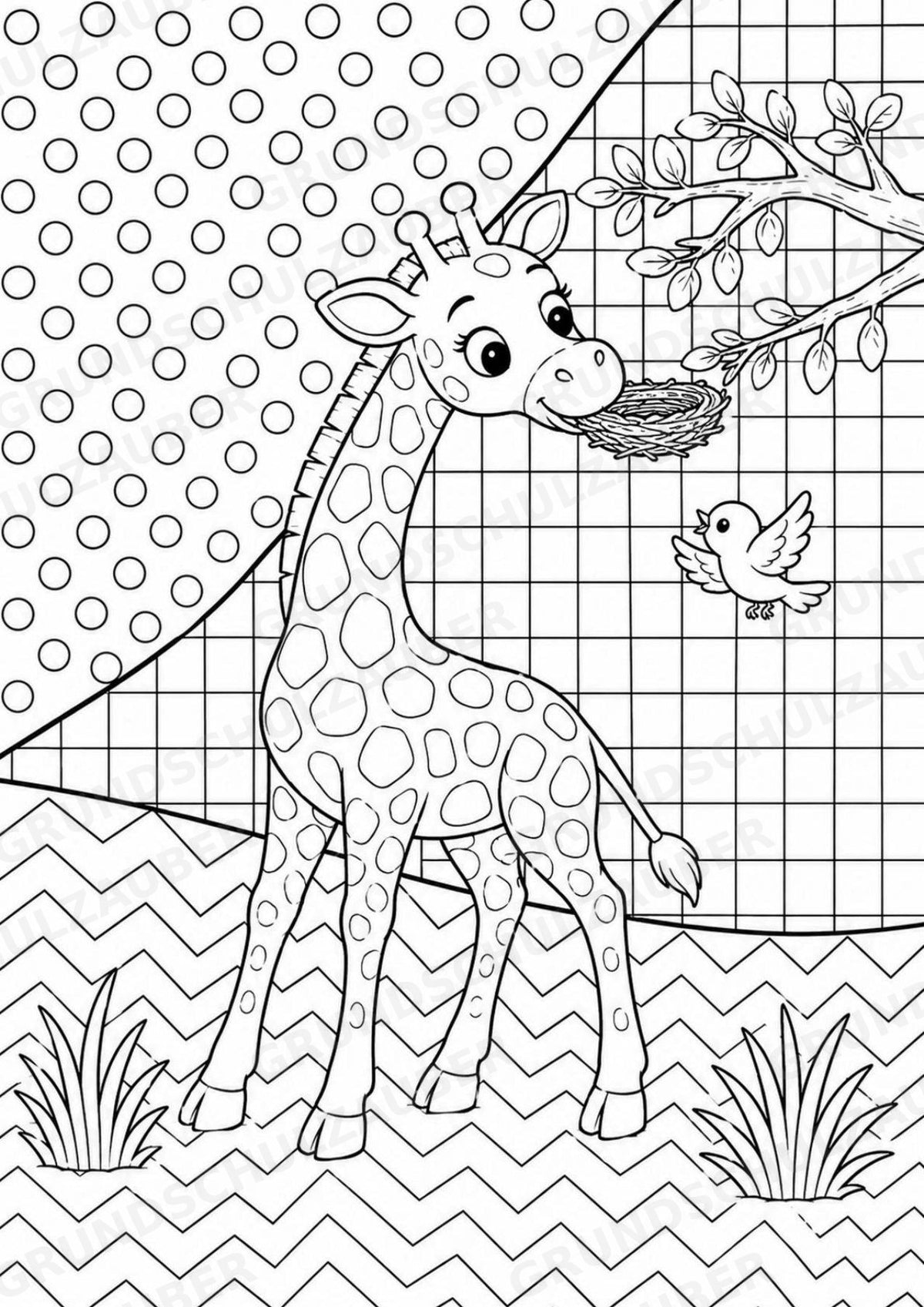 Giraffe POP Art Ausmalbilder 15 Malvorlagen – Materialseite 10