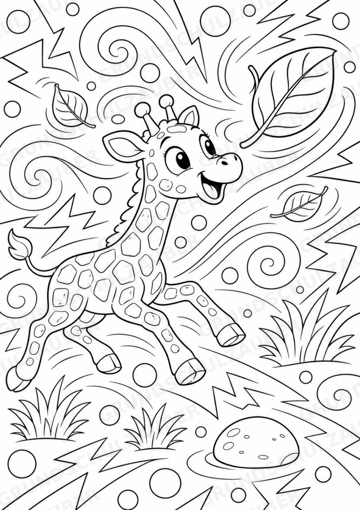 Giraffe POP Art Ausmalbilder 15 Malvorlagen – Materialseite 11