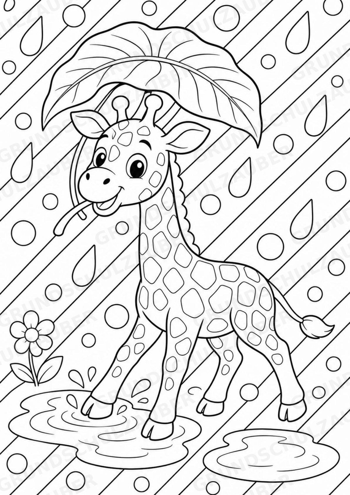 Giraffe POP Art Ausmalbilder 15 Malvorlagen – Materialseite 15