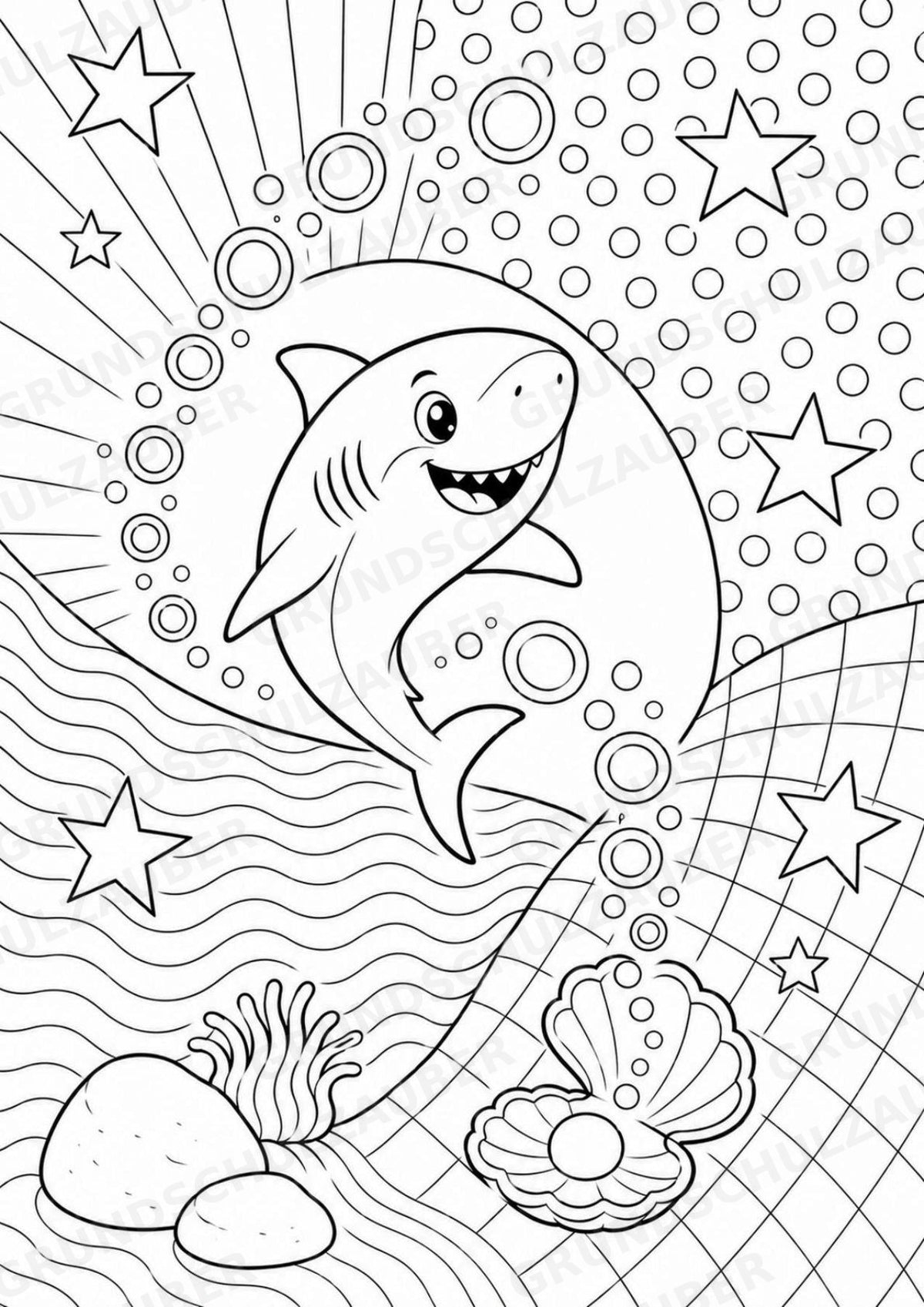 Hai POP Art Ausmalbilder 15 Malvorlagen – Materialseite 5