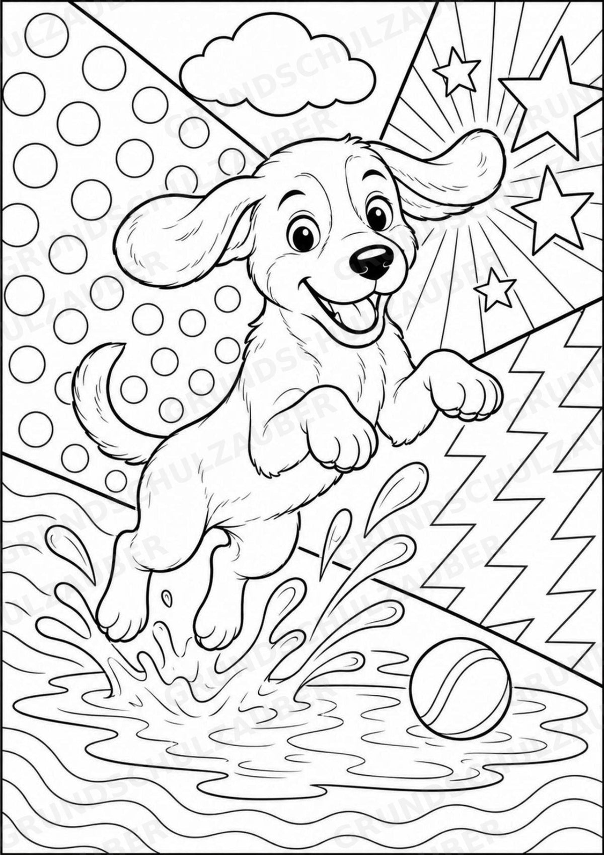 Hund POP Art Ausmalbilder 15 Malvorlagen – Materialseite 5