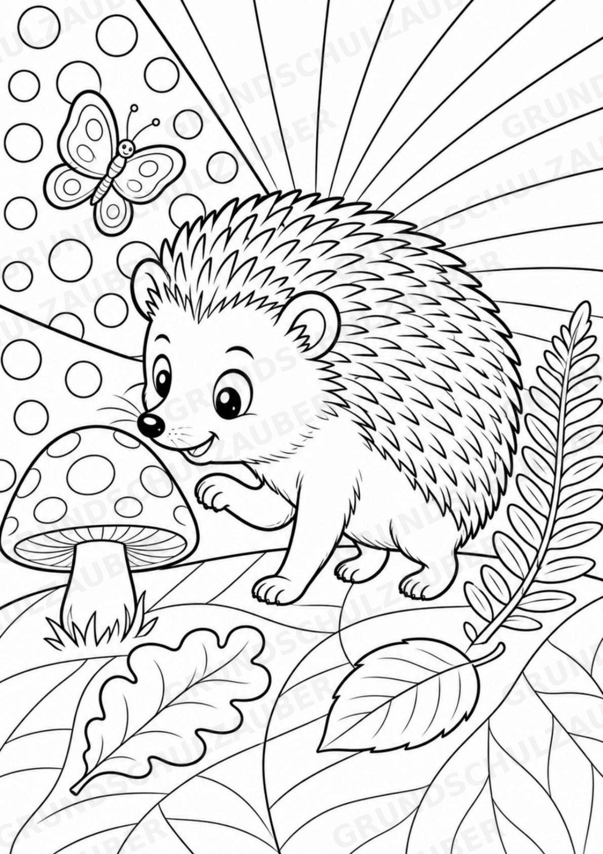 Igel POP Art Ausmalbilder 15 Malvorlagen – Materialseite 2