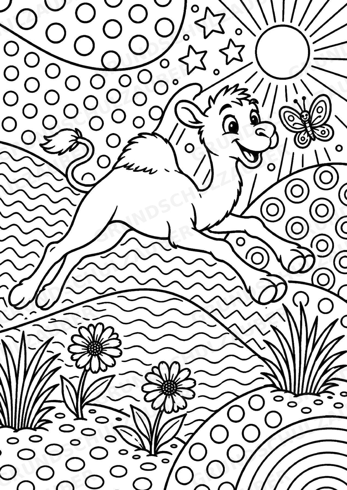 Kamel POP Art Ausmalbilder 15 Malvorlagen – Materialseite 2