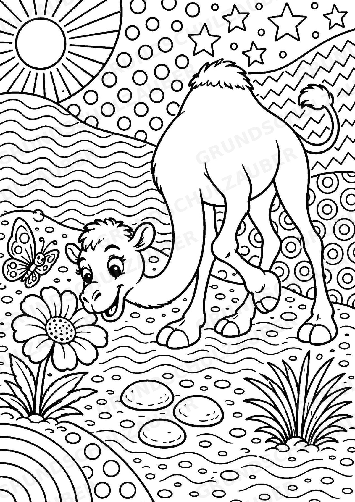 Kamel POP Art Ausmalbilder 15 Malvorlagen – Materialseite 12