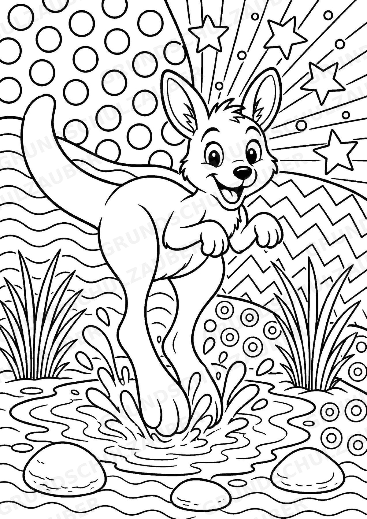 Känguru POP Art Ausmalbilder 15 Malvorlagen – Materialseite 4