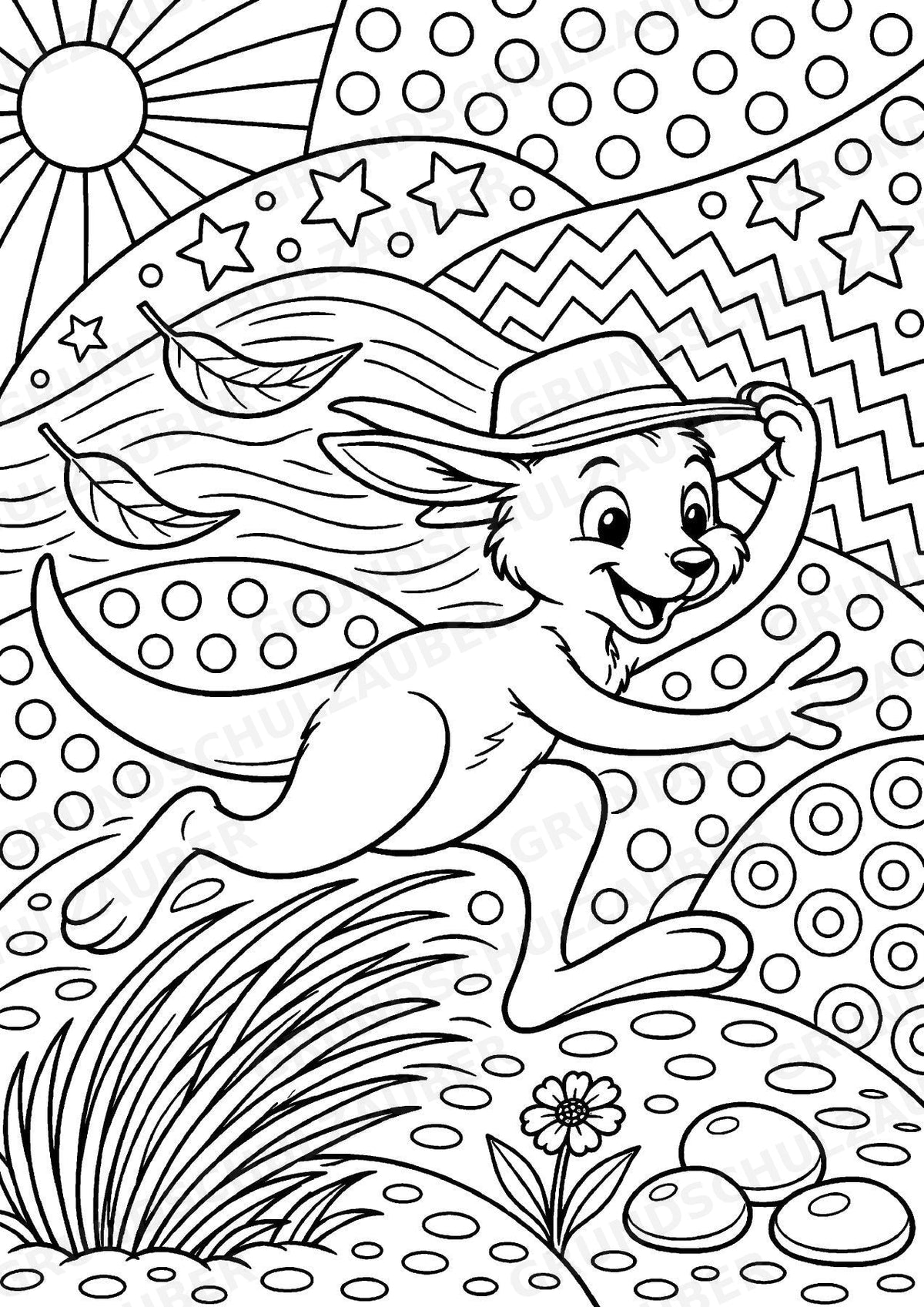 Känguru POP Art Ausmalbilder 15 Malvorlagen – Materialseite 16