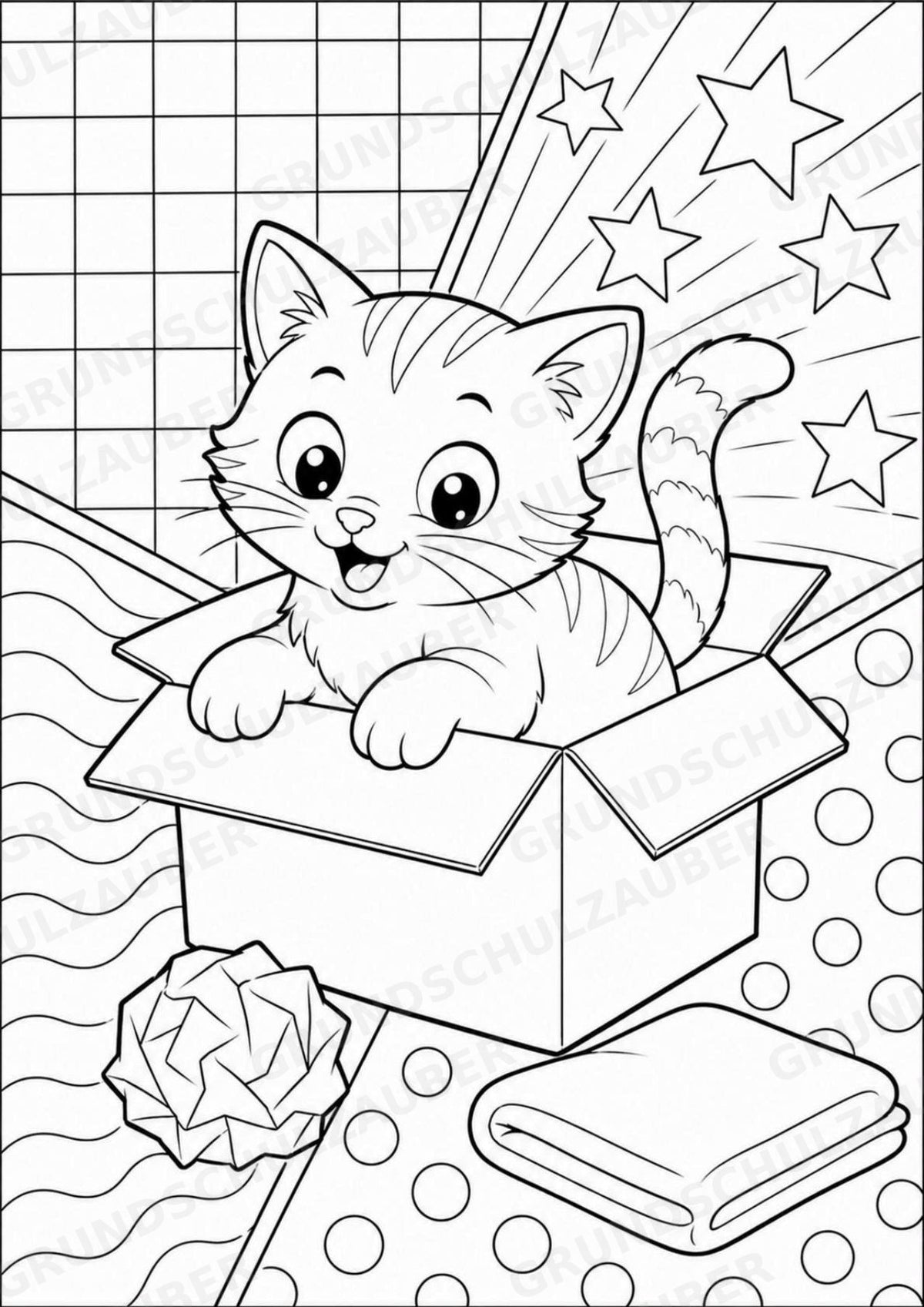 Katze POP Art Ausmalbilder 15 Malvorlagen – Materialseite 4