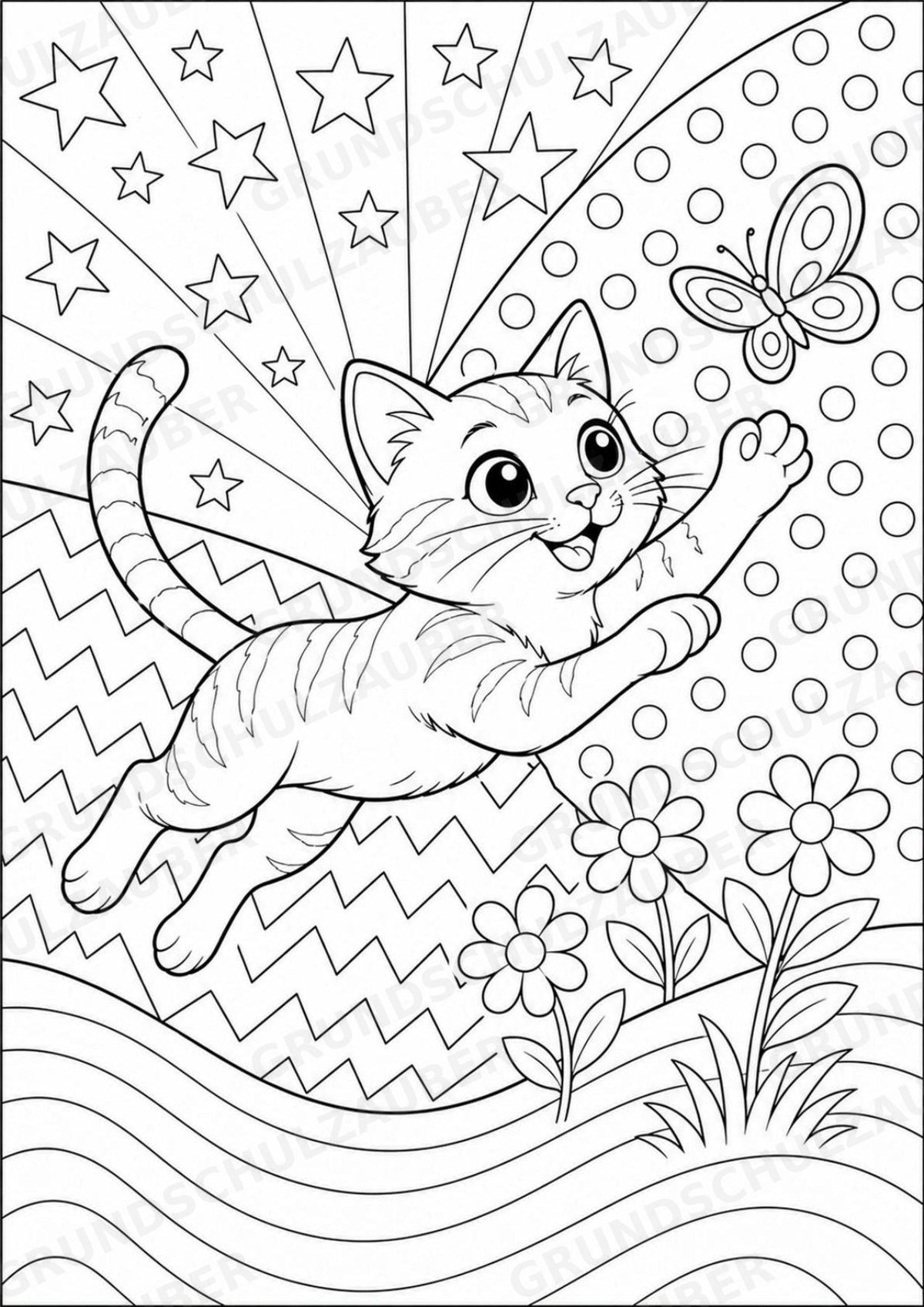 Katze POP Art Ausmalbilder 15 Malvorlagen – Materialseite 6