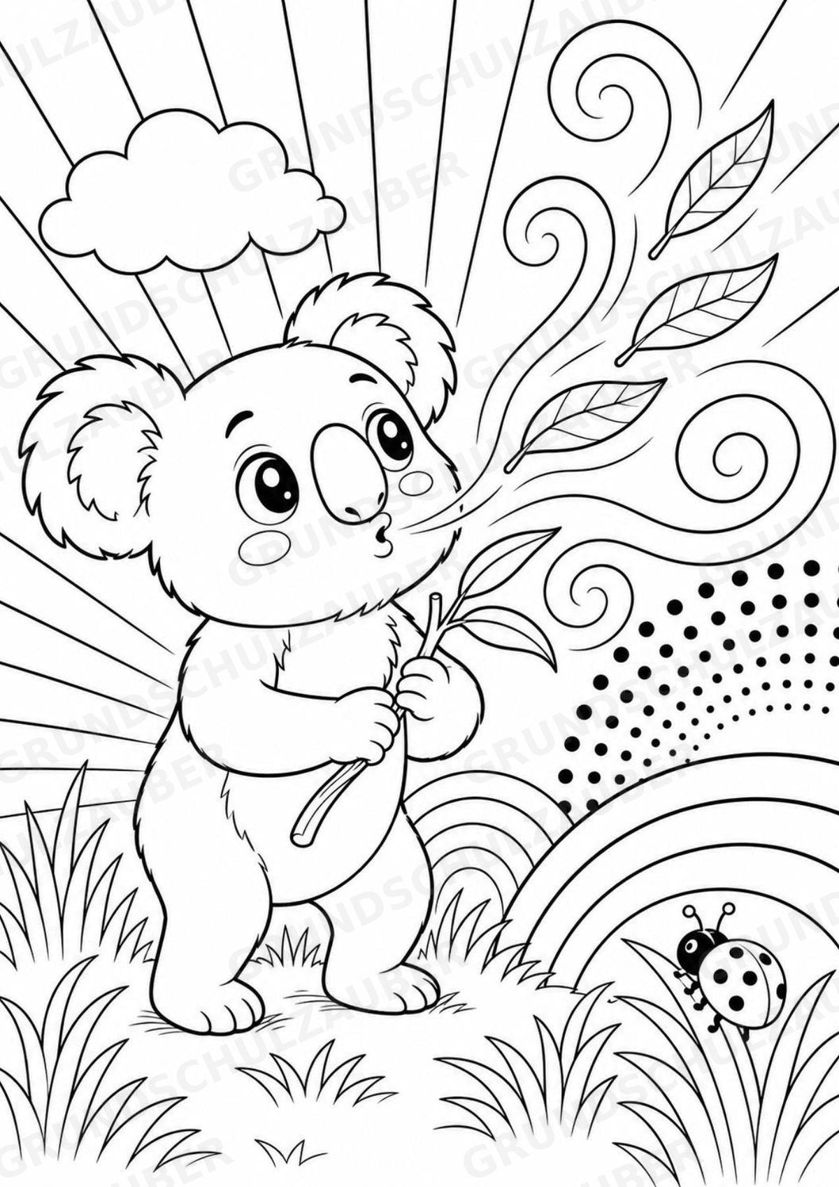Koala POP Art Ausmalbilder 15 Malvorlagen – Materialseite 12