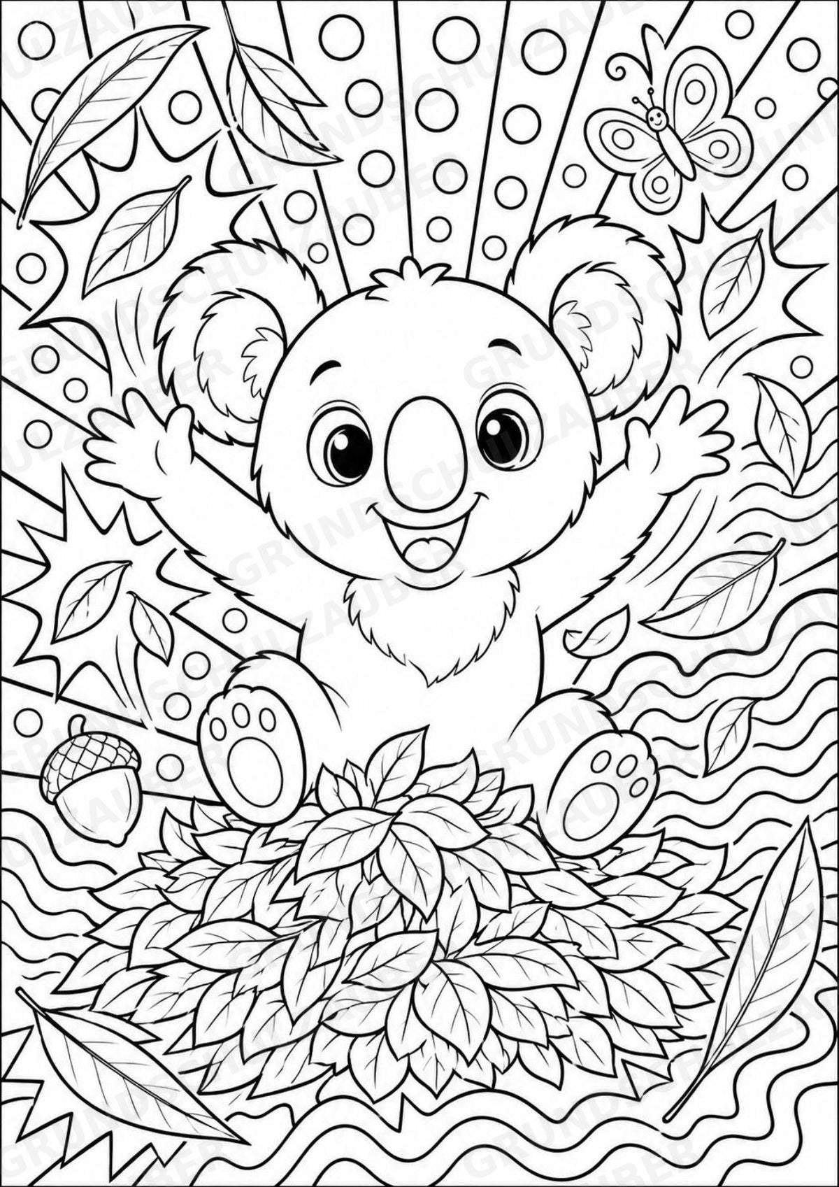 Koala POP Art Ausmalbilder 15 Malvorlagen – Materialseite 14