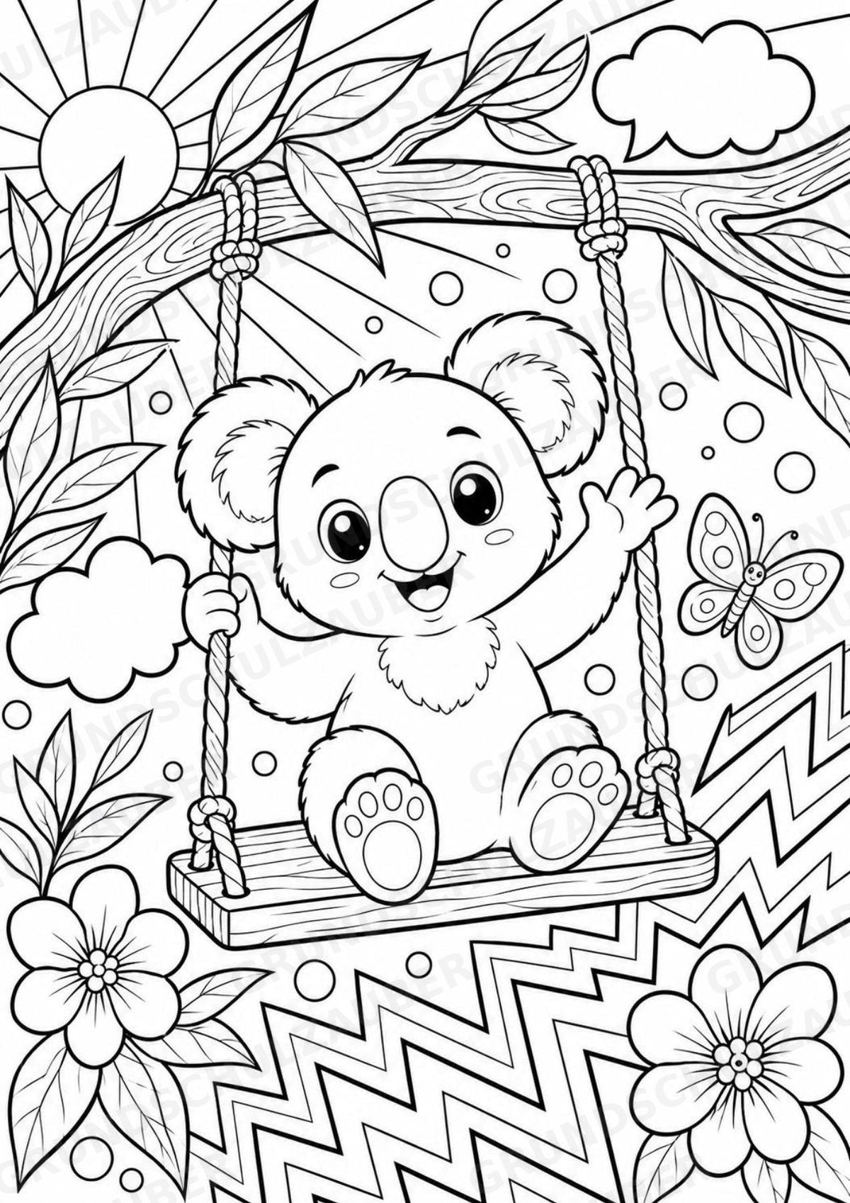 Koala POP Art Ausmalbilder 15 Malvorlagen – Materialseite 15