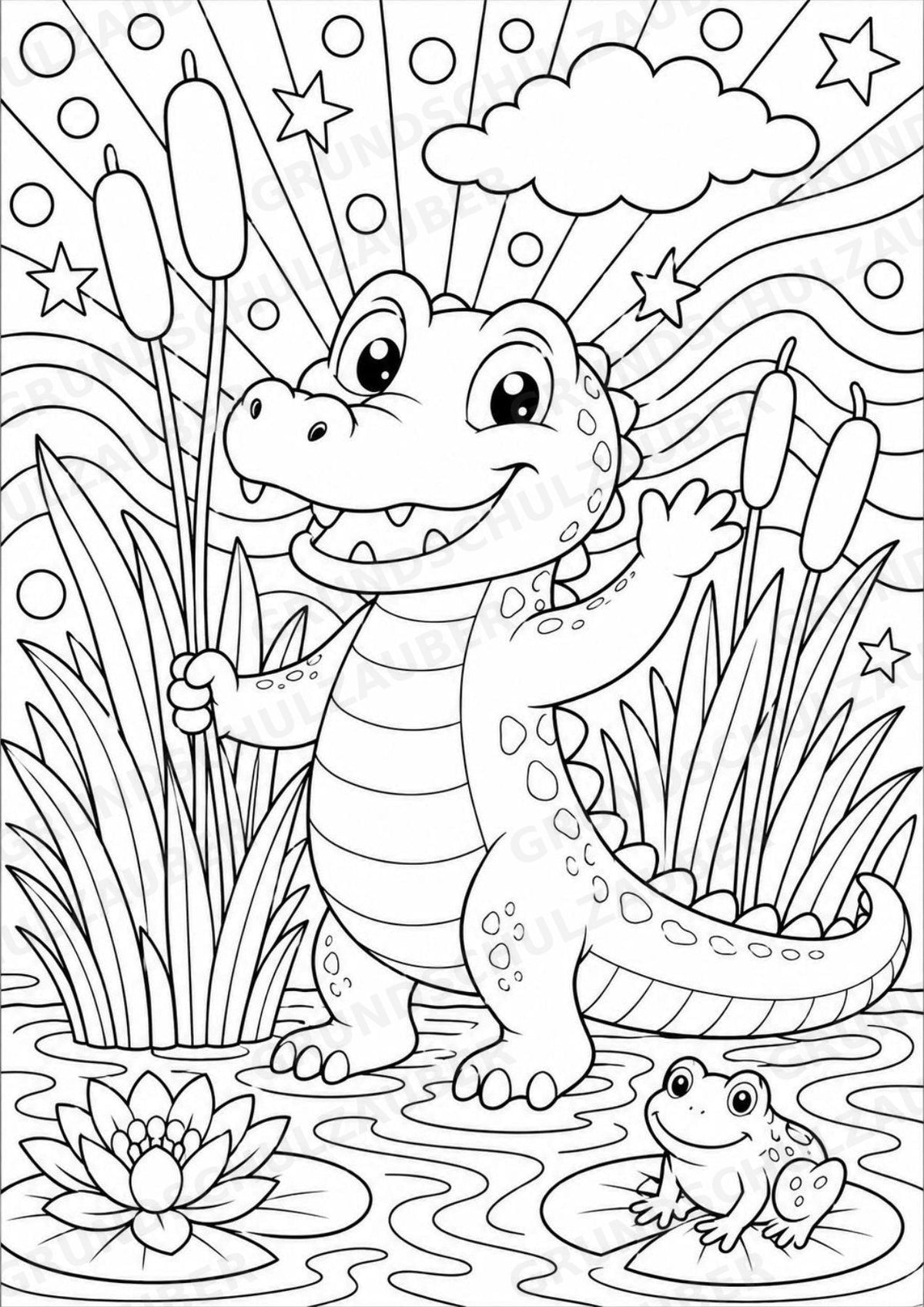Krokodil POP Art Ausmalbilder 15 Malvorlagen – Materialseite 7