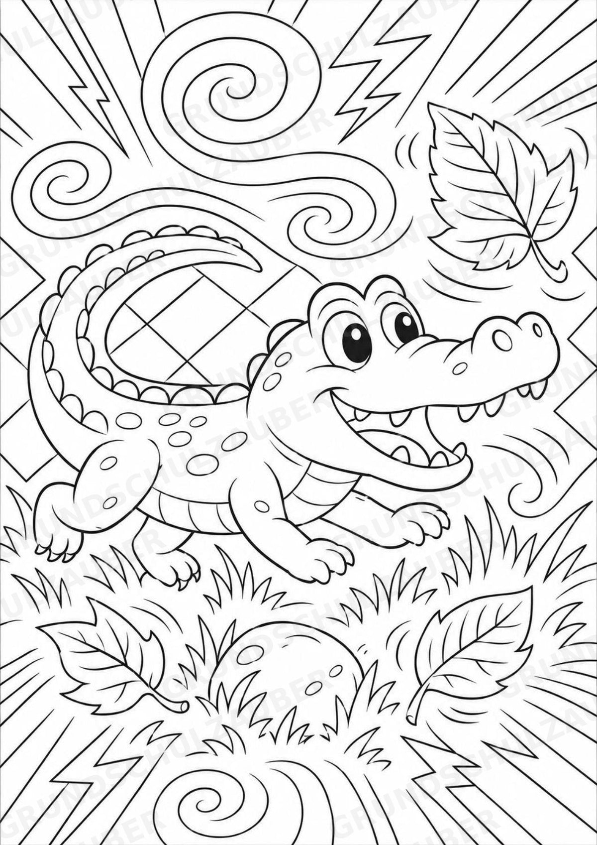 Krokodil POP Art Ausmalbilder 15 Malvorlagen – Materialseite 8