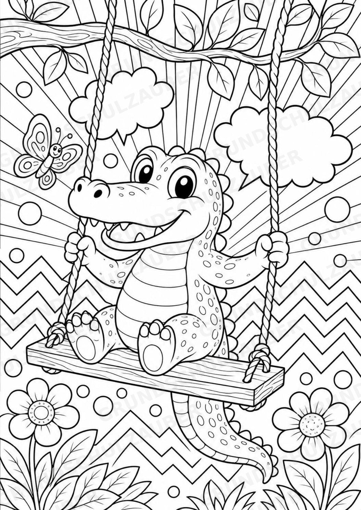 Krokodil POP Art Ausmalbilder 15 Malvorlagen – Materialseite 15