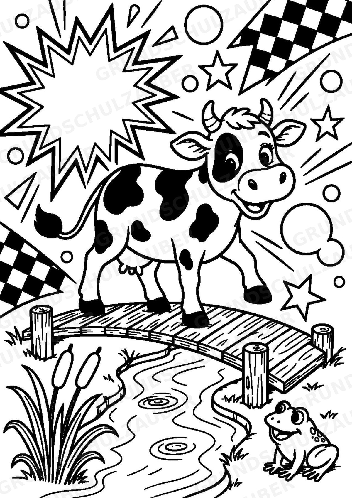 Kuh POP Art Ausmalbilder 15 Malvorlagen – Materialseite 3